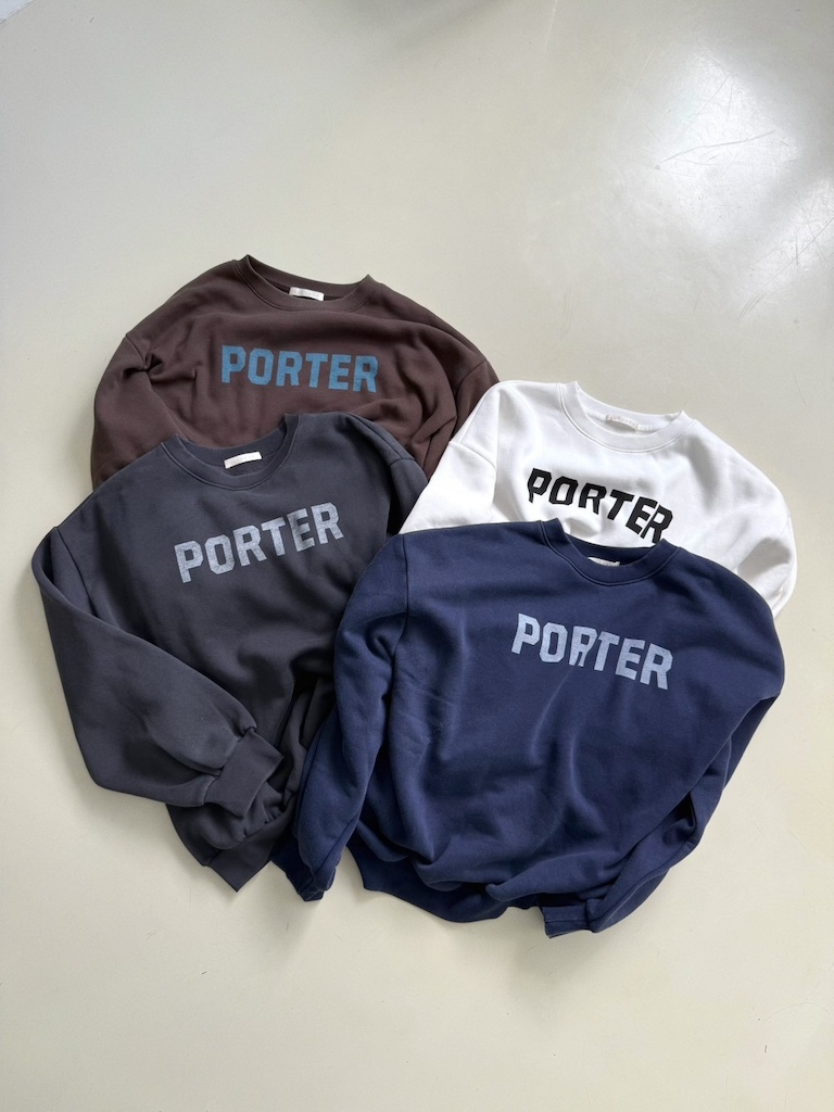 內磨毛簡約字母水洗大學Tee