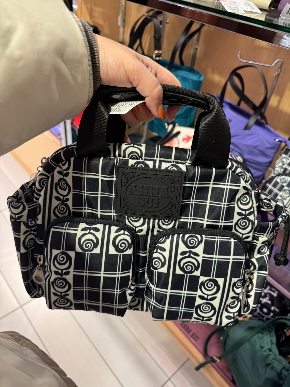 260105 Anna Sui 玫瑰格紋手挽袋