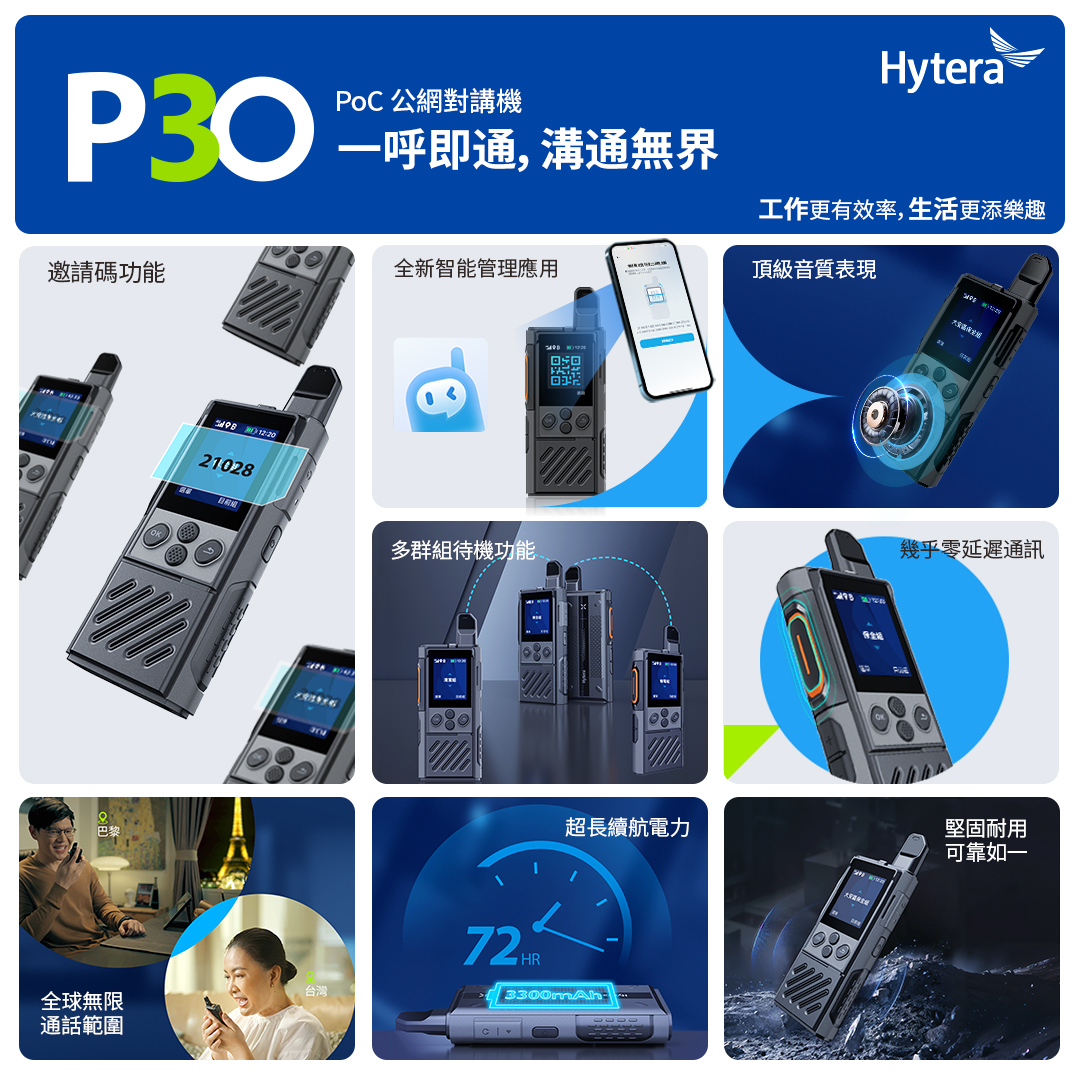 HYTERA P30 網路 無線電 公網無線電 對講機 4G LTE POC P-30 4G對講機 4G無線電 電信