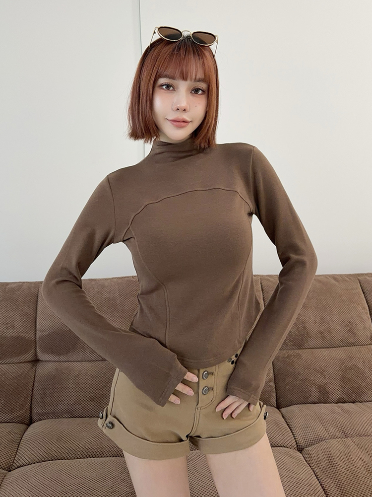 保暖系！小高領羊絨車線打底衣 (5色)