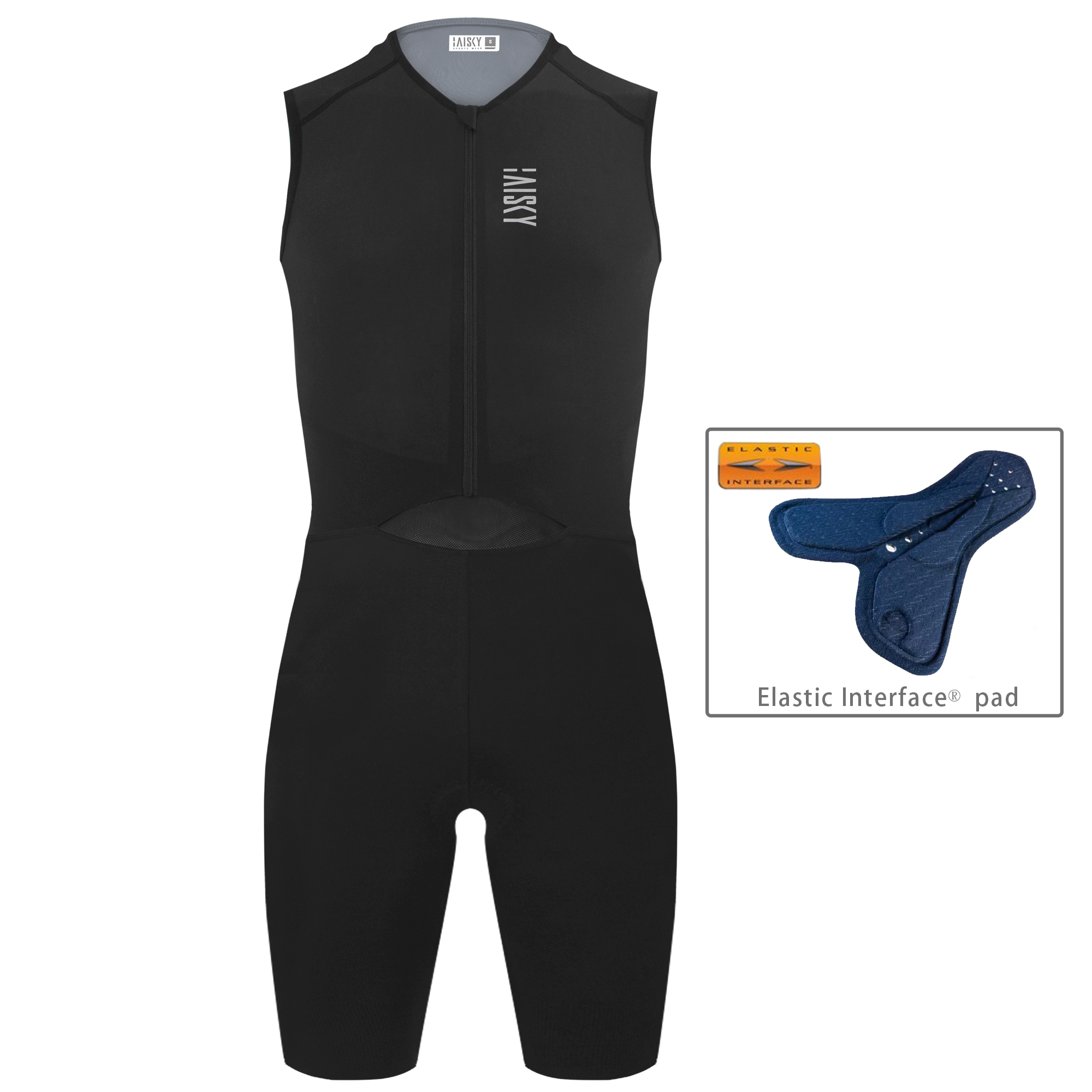 男款無袖連身三鐵衣 BK 黑