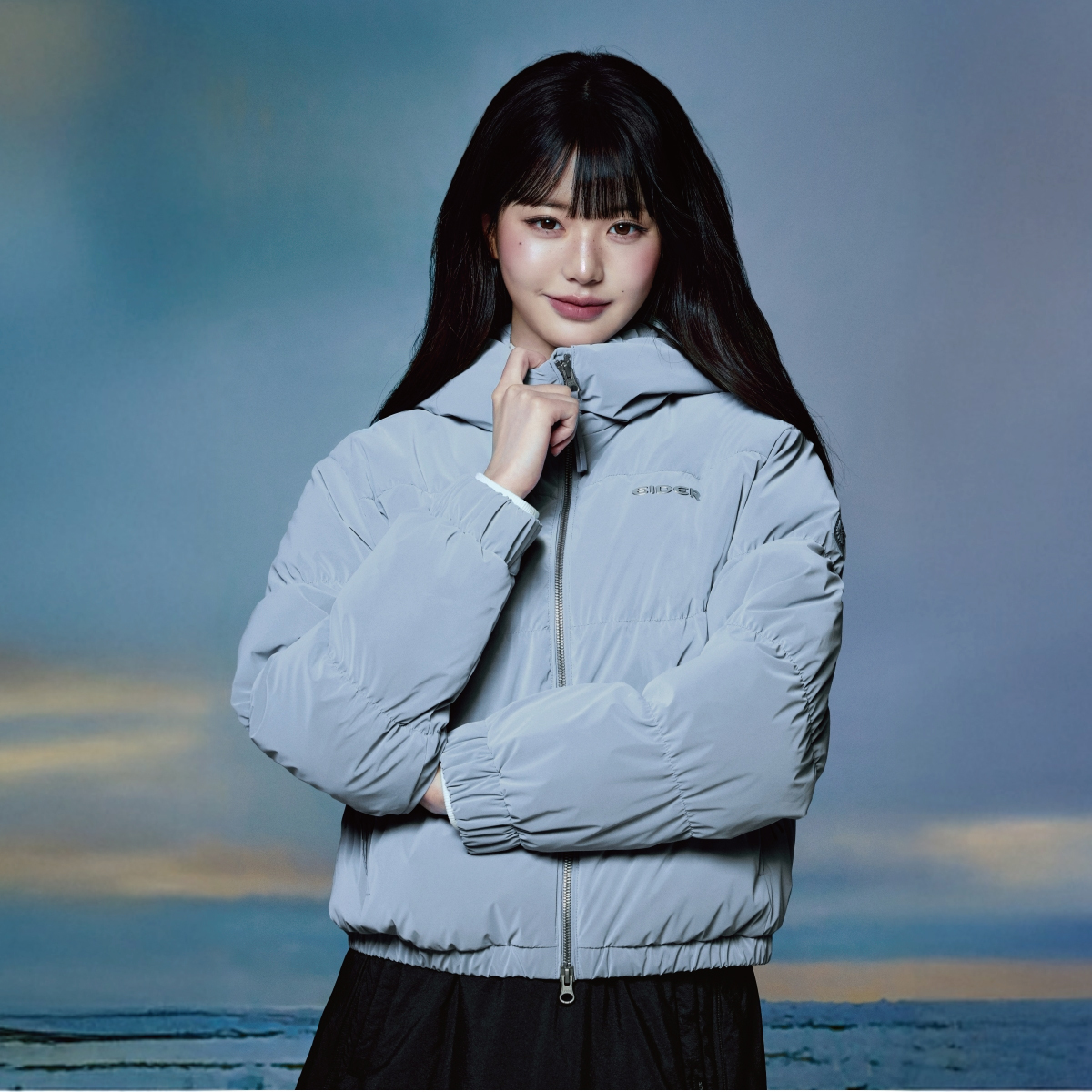 【EIDER】女皺皺短版鵝絨外套/25EDWW25568-[天空藍、經典黑]