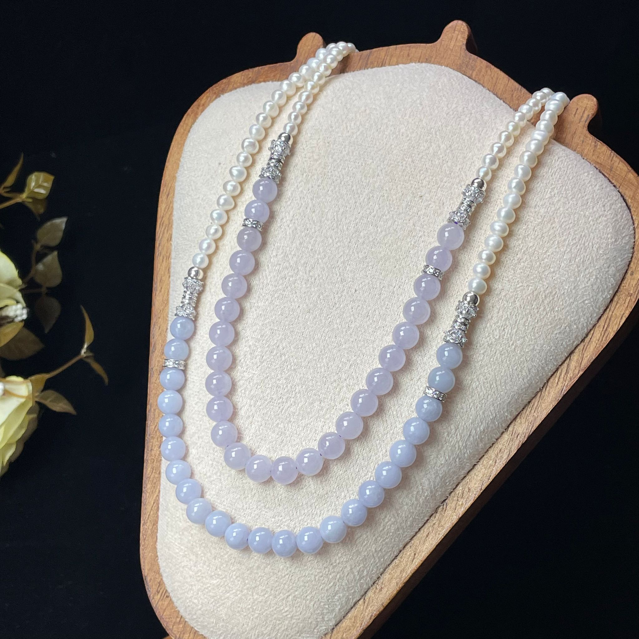 【直播】LL010452 翡翠淡紫圓珠珍珠頸鏈 (BR178)