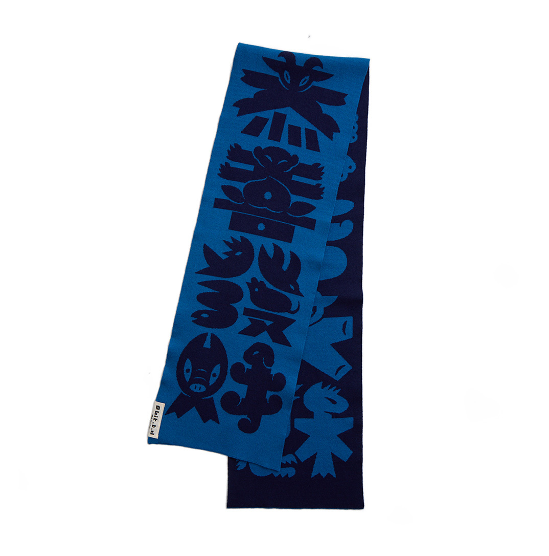 [Yu Miyama] 恭喜發財大吉大利 Wishing you prosperity and wealth! Scarf Blue