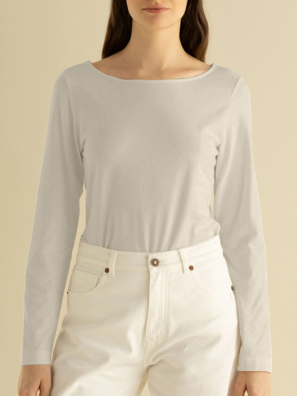 EUROPEAN 大圓領棉T(米灰)