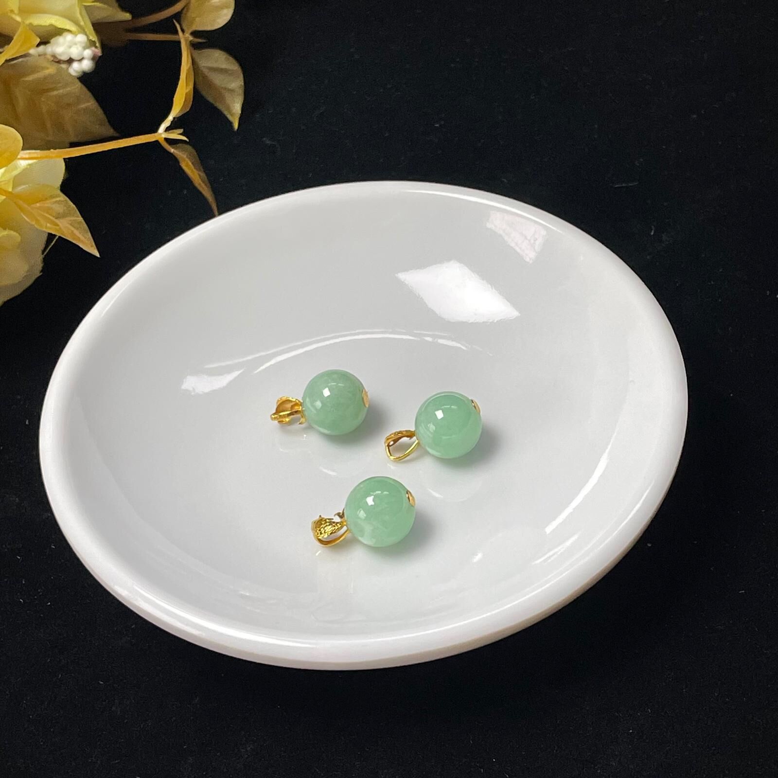 【直播】LL010416 綠圓珠18K吊墜