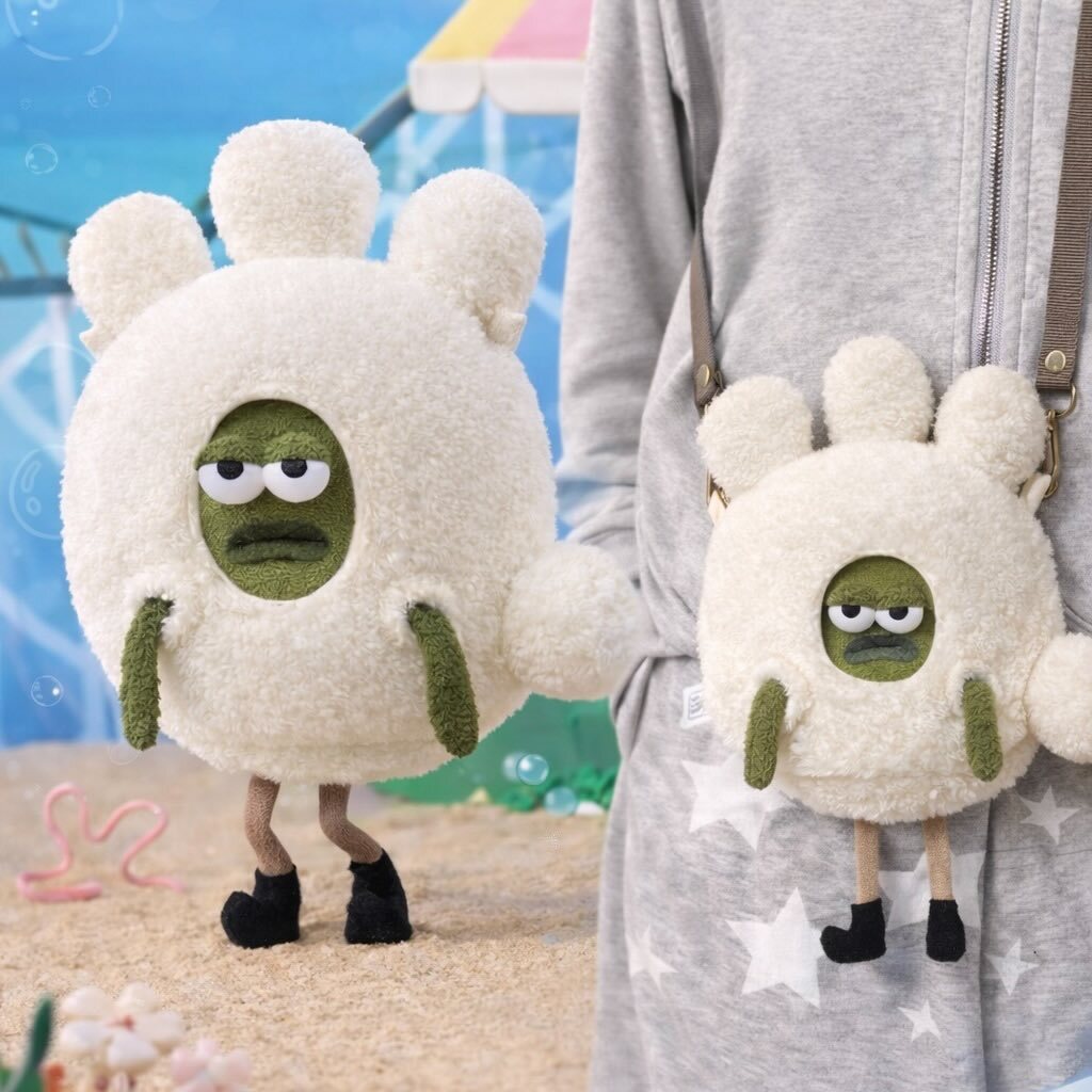 海綿寶寶 比奇堡居民系列 手套魚 毛絨 娃娃 包包 單肩包