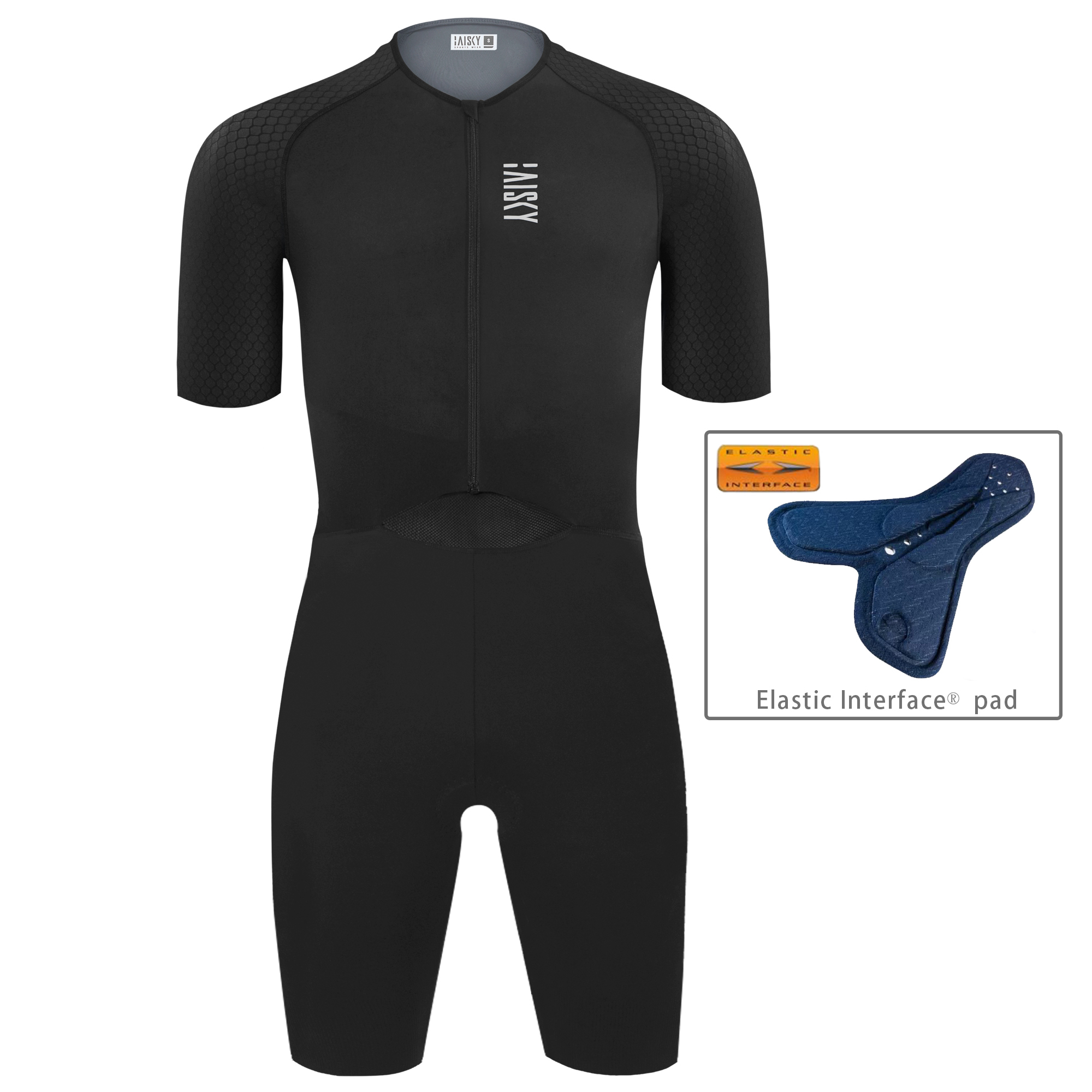 男款短袖連身三鐵衣 BK  黑