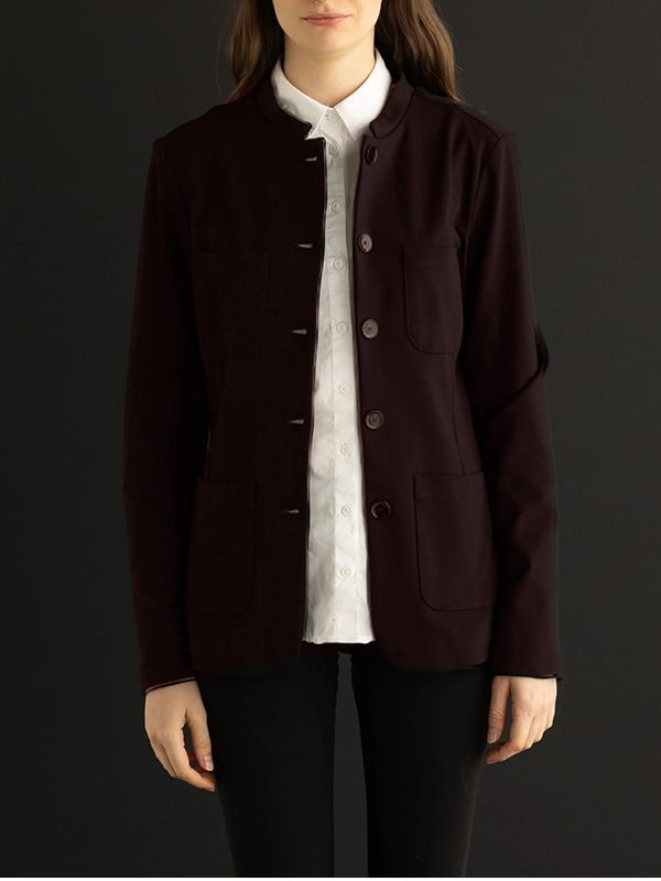 EUROPEAN 立領排扣西裝(深咖)