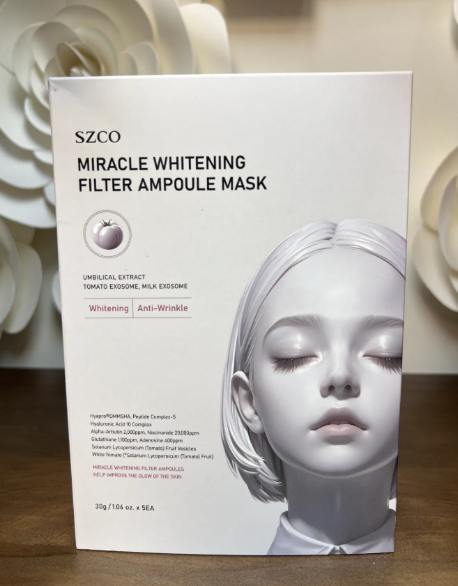 MK28 SZCO煥白安瓶面膜 SZCO MIRACLE WHITENING FILTER AMPOULE MASK (30g*5) (SZ001)