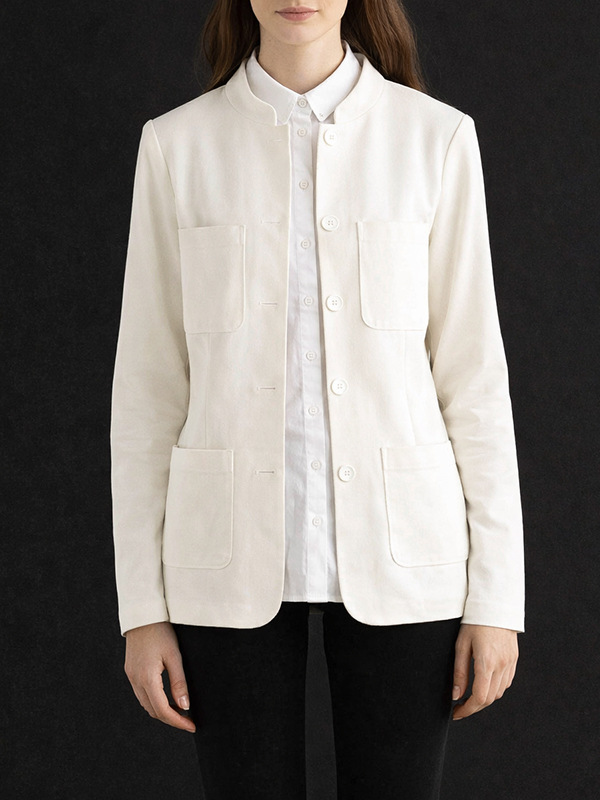 EUROPEAN 立領排扣西裝(杏)