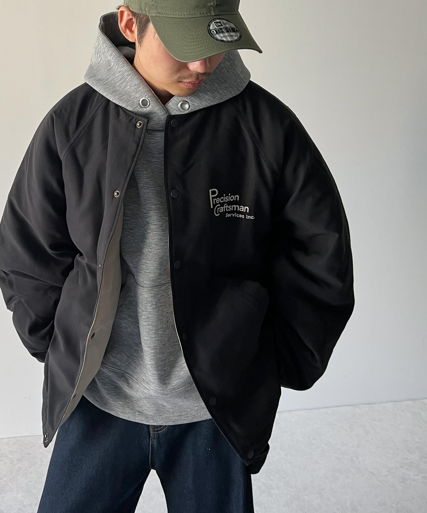 <下殺5折🔥>日本 Java 無領 小標 寬鬆 夾克 外套 黑色