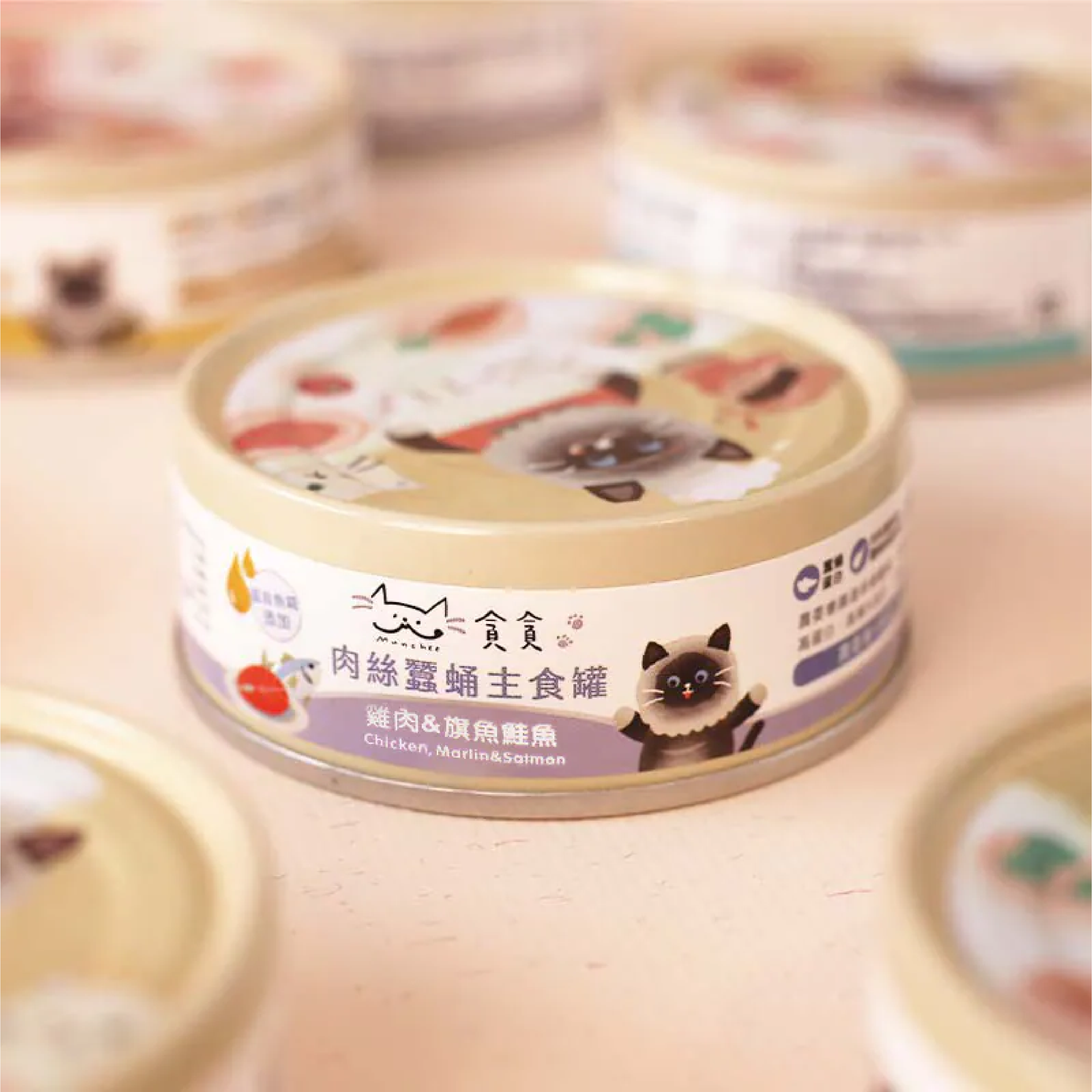 肉絲機能主食罐-雞肉&旗魚鮭魚 (80g)