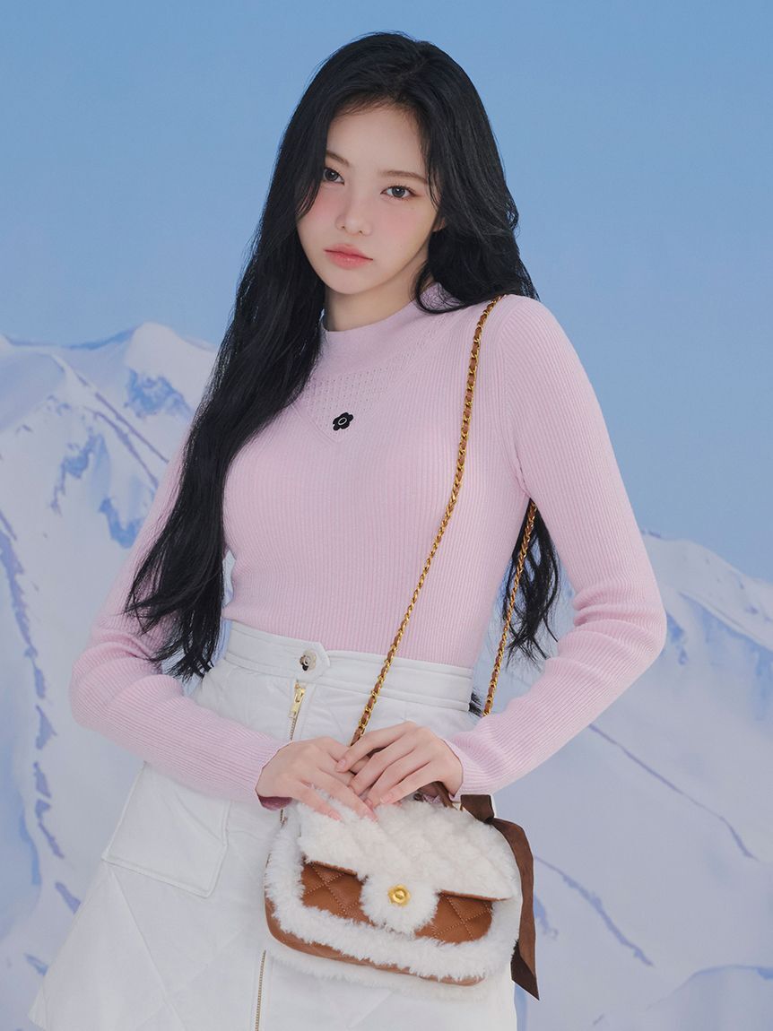 [預購]LILY BROWN × MARY QUANT 雛菊刺繡柔軟羅紋針織衫