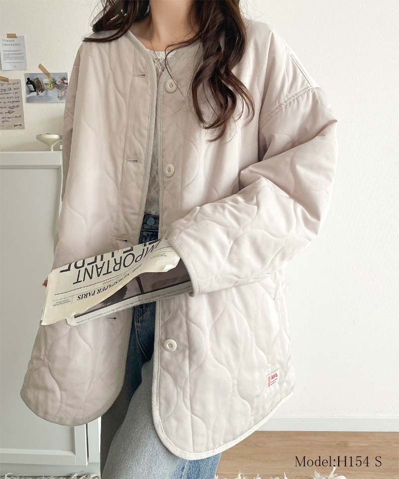 日本選物|  JAVA 無領水波紋 絎縫外套