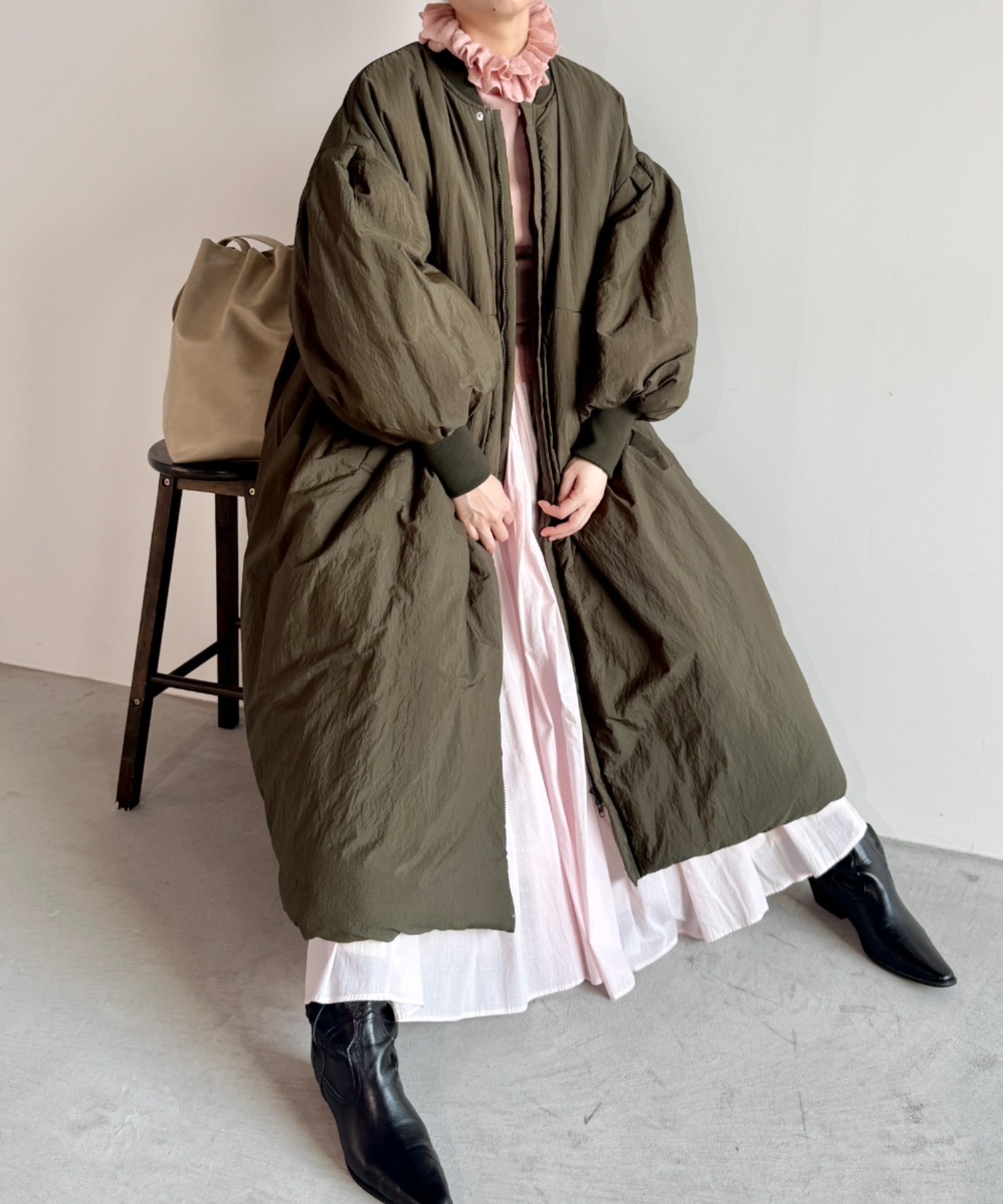 預購┃日牌 蓬蓬袖 尼龍 鋪棉 A字 MA-1 長版 外套