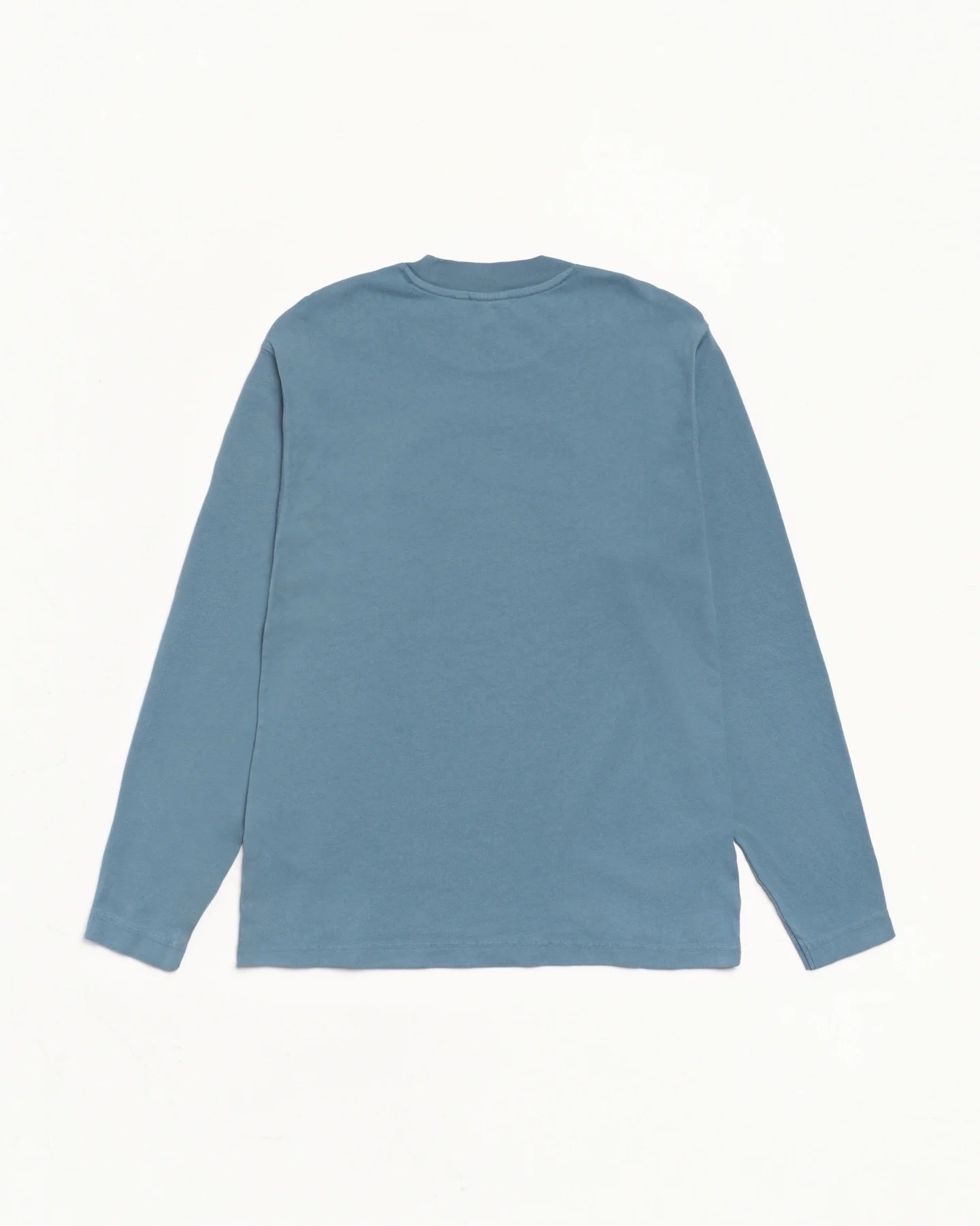 STUSSY DYED LS MOCK NECK TEE 藍色重磅薄長Tee