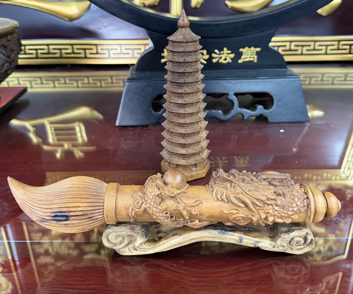 0105LH92-龍虎山DM-「雷擊棗木文昌套裝」文昌筆36公分+文昌塔（A92）