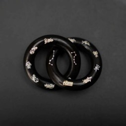 0105LH140-龍虎山DM-玉化鑲銀五路五雷小乾坤圈（A140）