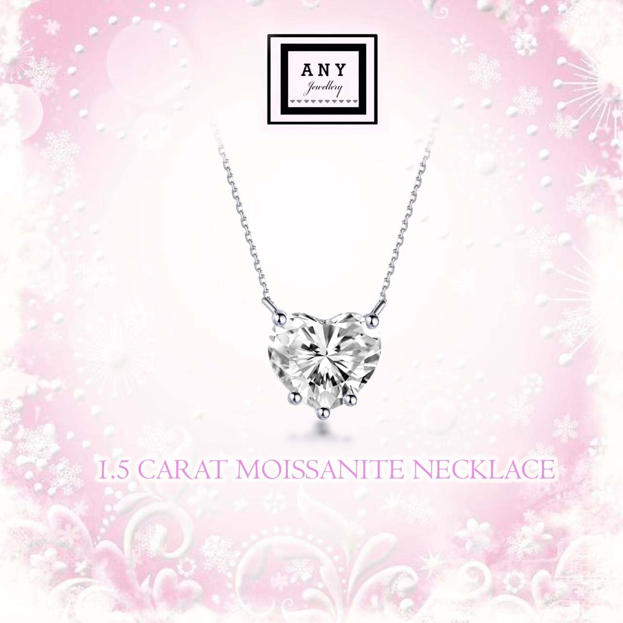 OB071 ANY 1.5 Carat Heart Necklace