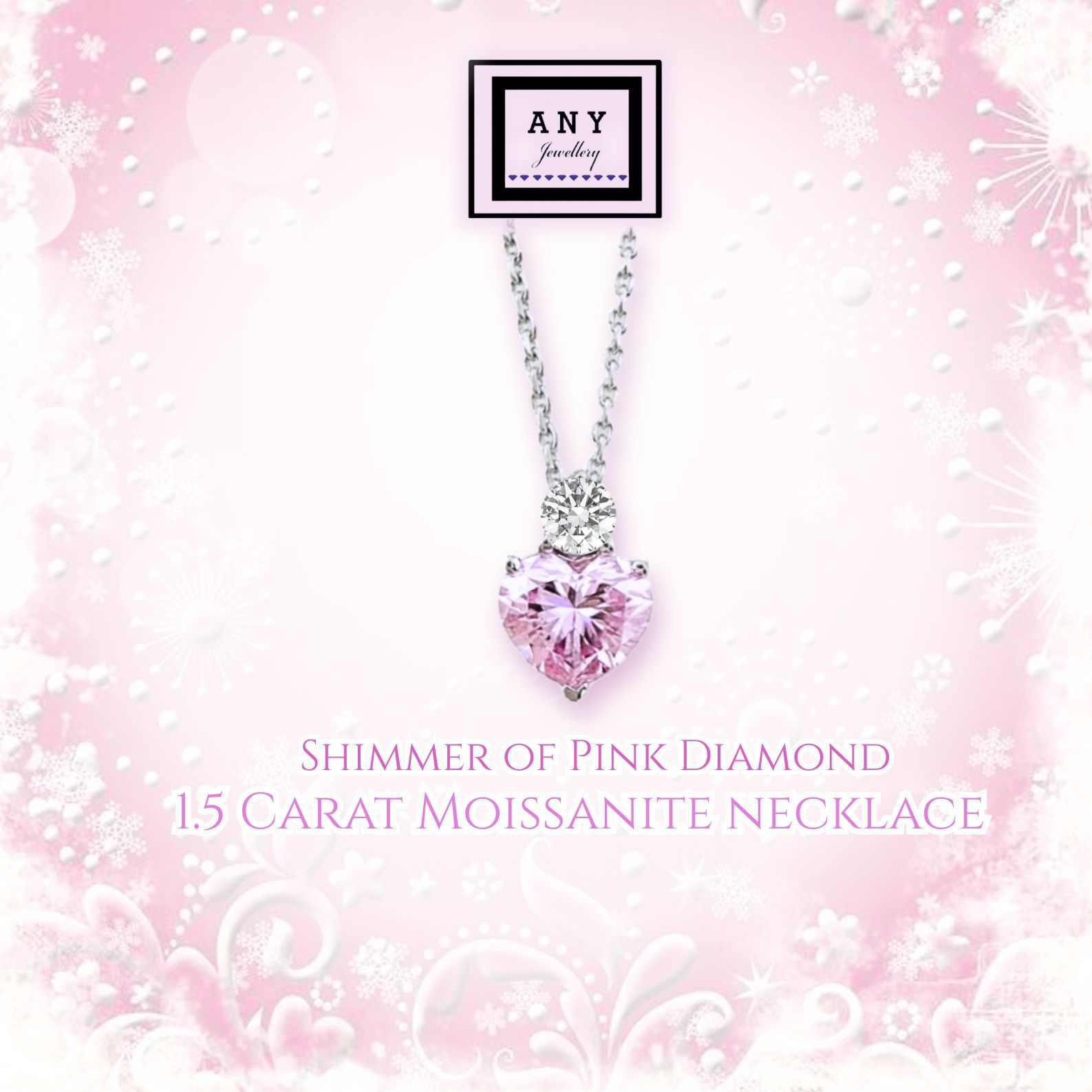 OB070 ANY 1.5 Carat Heart Necklace