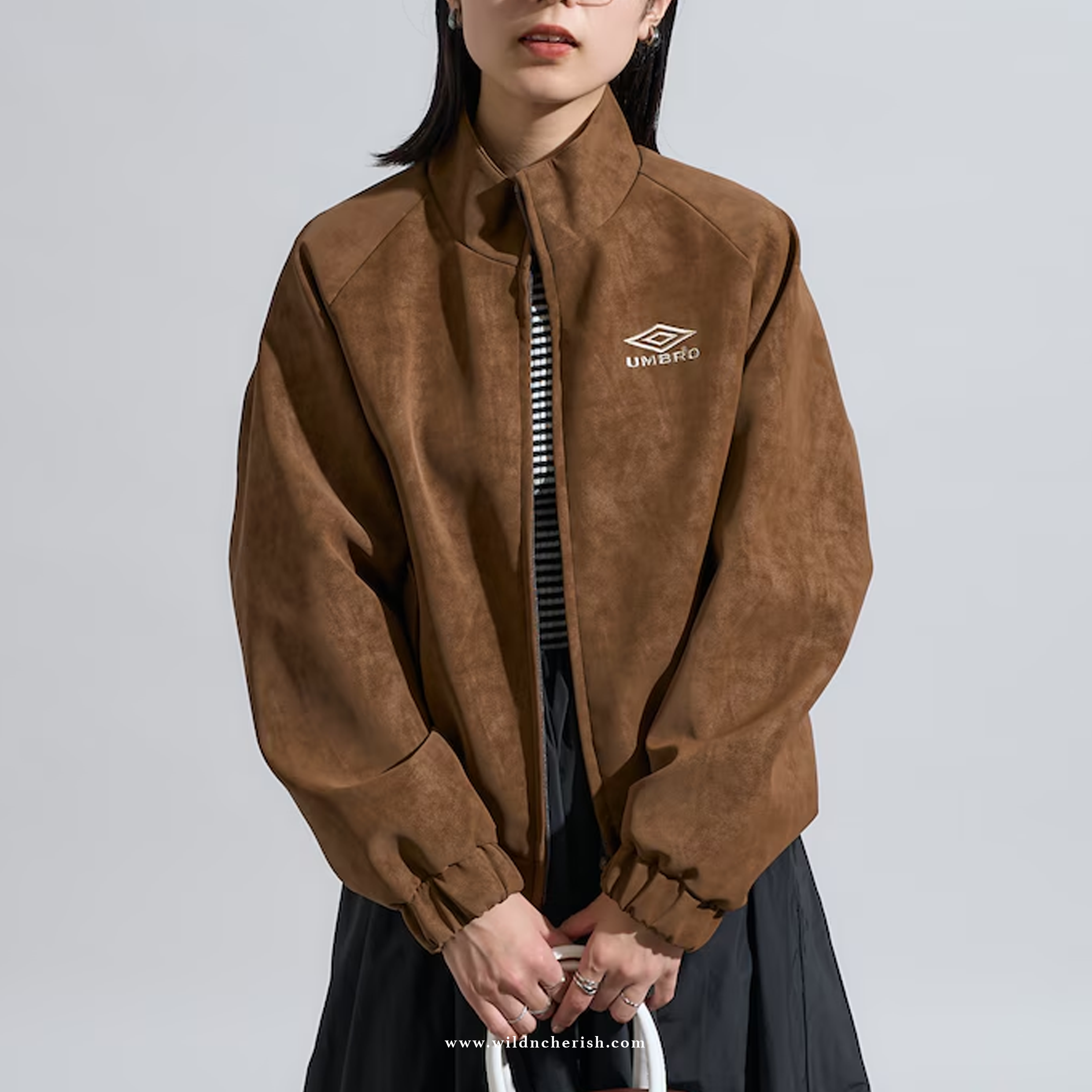 預訂 | Umbro Leatherette Stand Collar Blouson 絨面 合成皮革 女裝