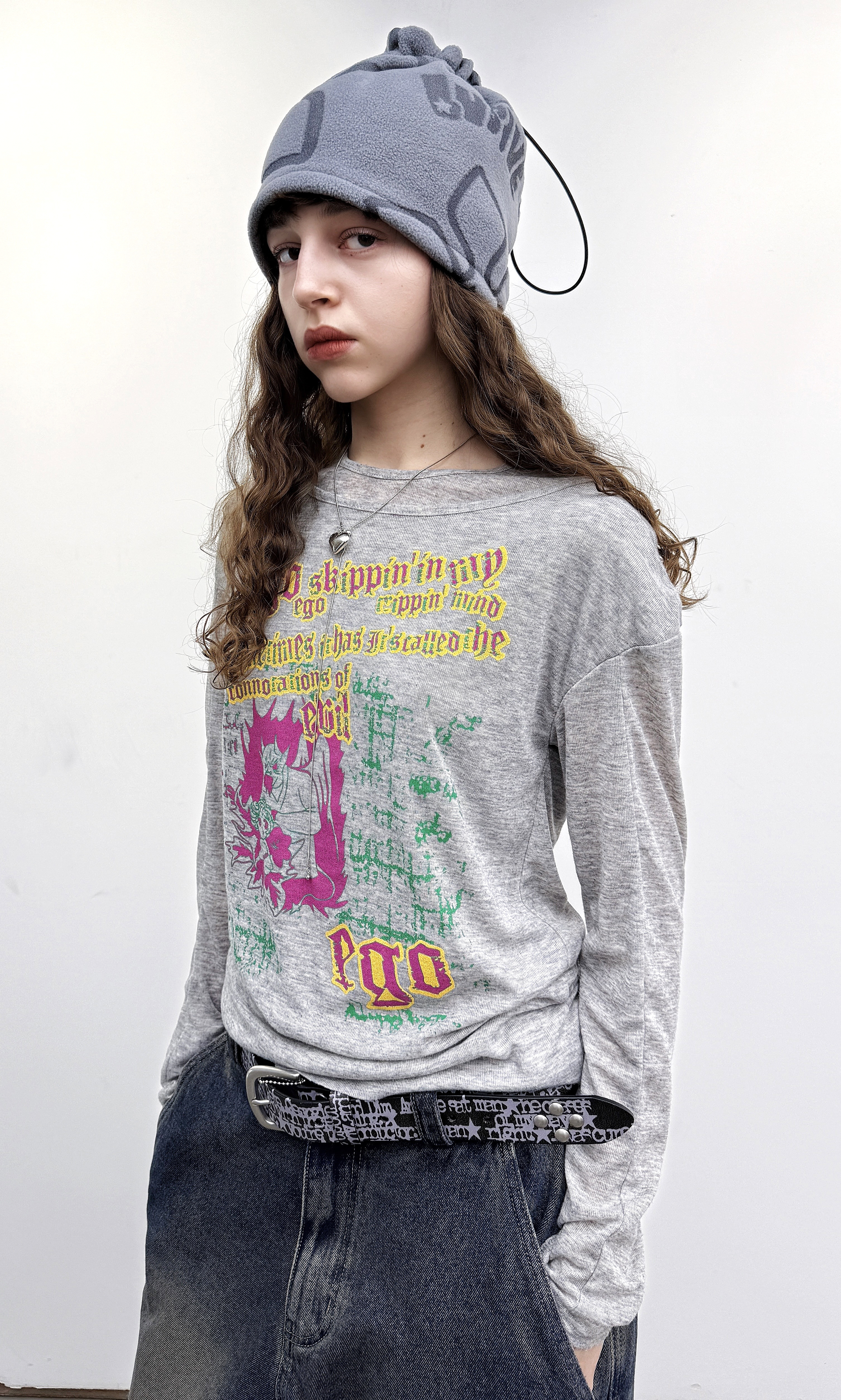 LUSIVE｜EGO巫師假兩件薄長袖 (灰色)