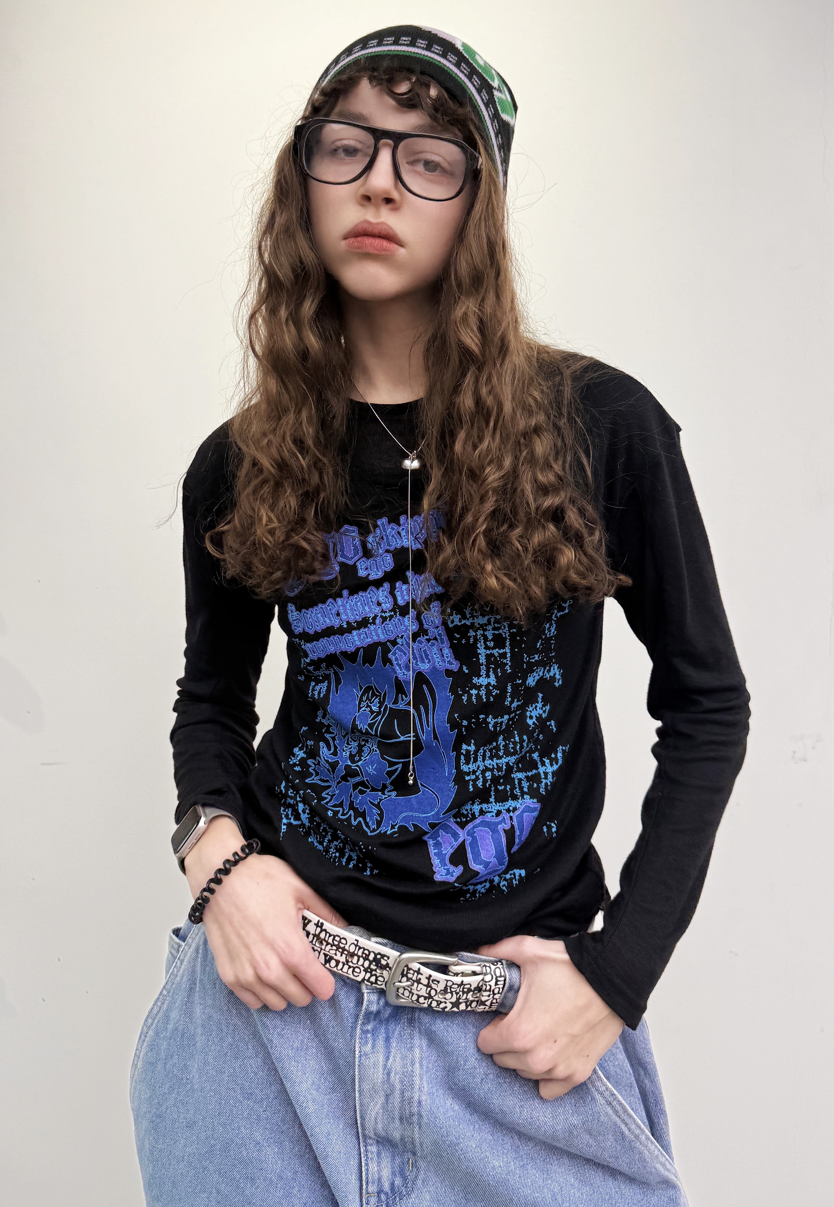 LUSIVE｜EGO巫師假兩件薄長袖 (黑色)