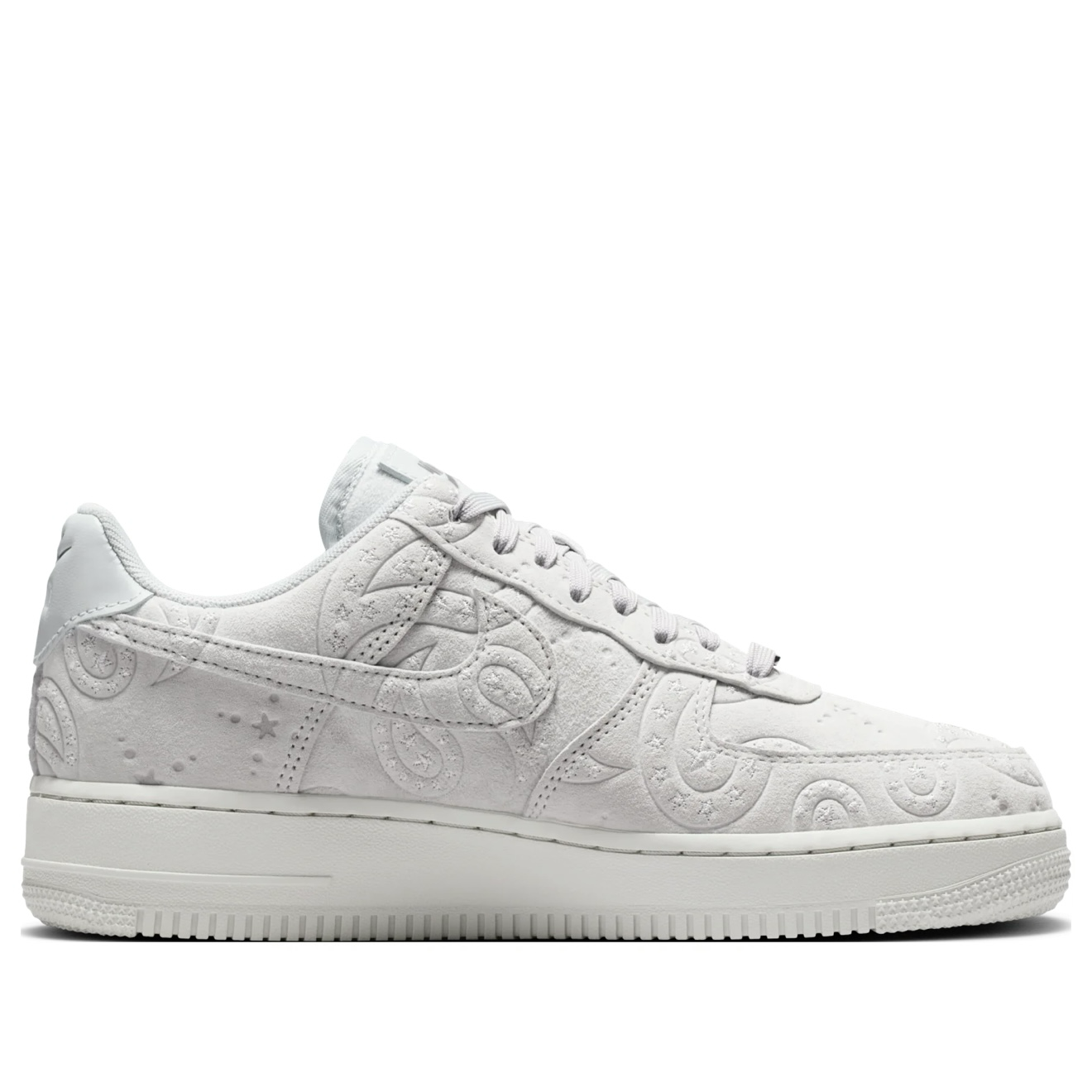 NIKE W AIR FORCE 1 '07 PRM+ 灰白壓紋 星星 麂皮 IO1259-002