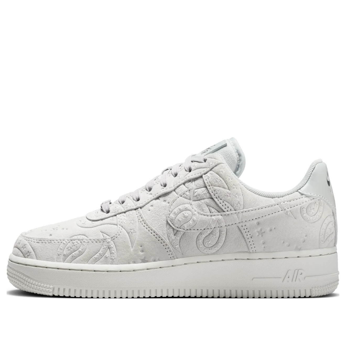 NIKE W AIR FORCE 1 '07 PRM+ 灰白壓紋 星星 麂皮 IO1259-002