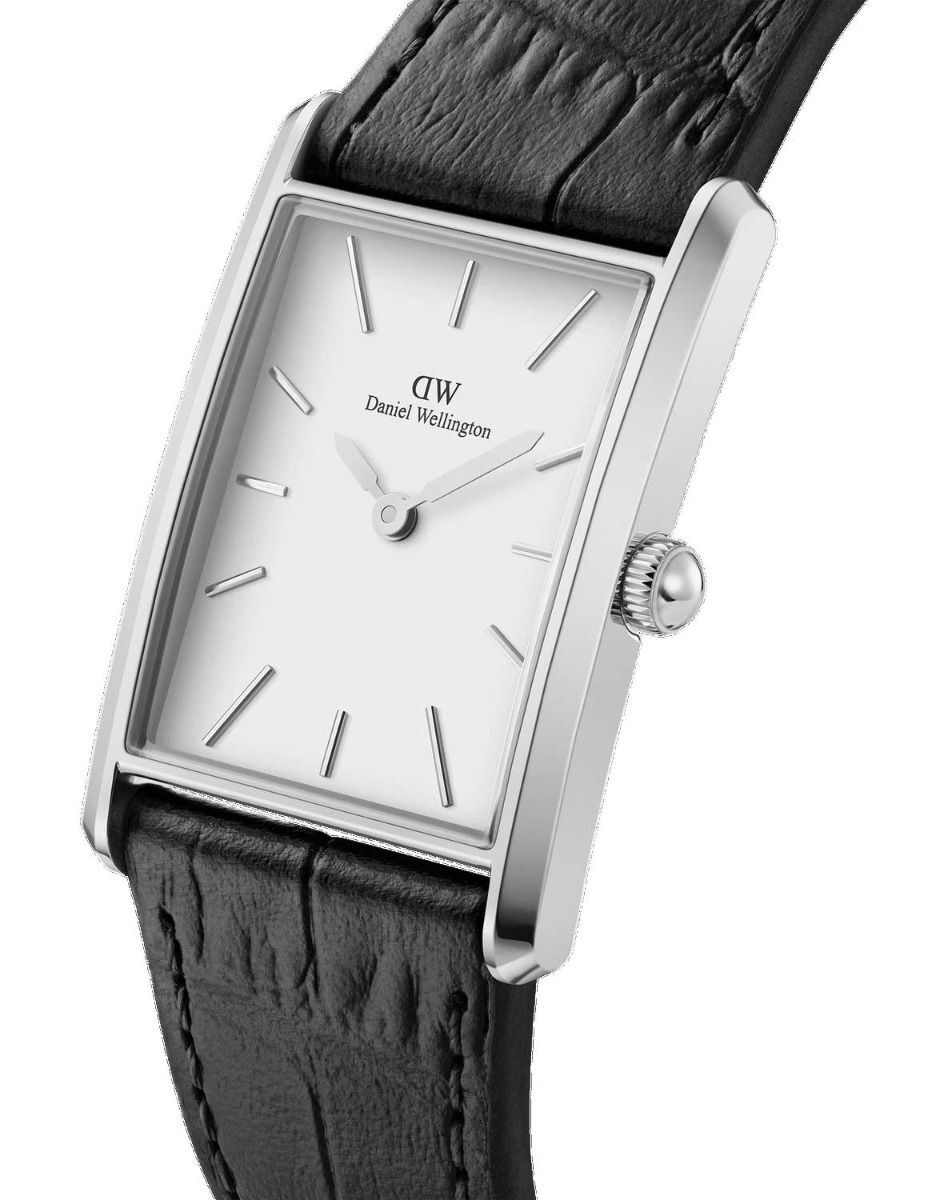 萬年鐘錶 - DW - Daniel Wellington  方形典雅簡約白面皮革款女錶  DW00100697 錶徑 : 35x24mm