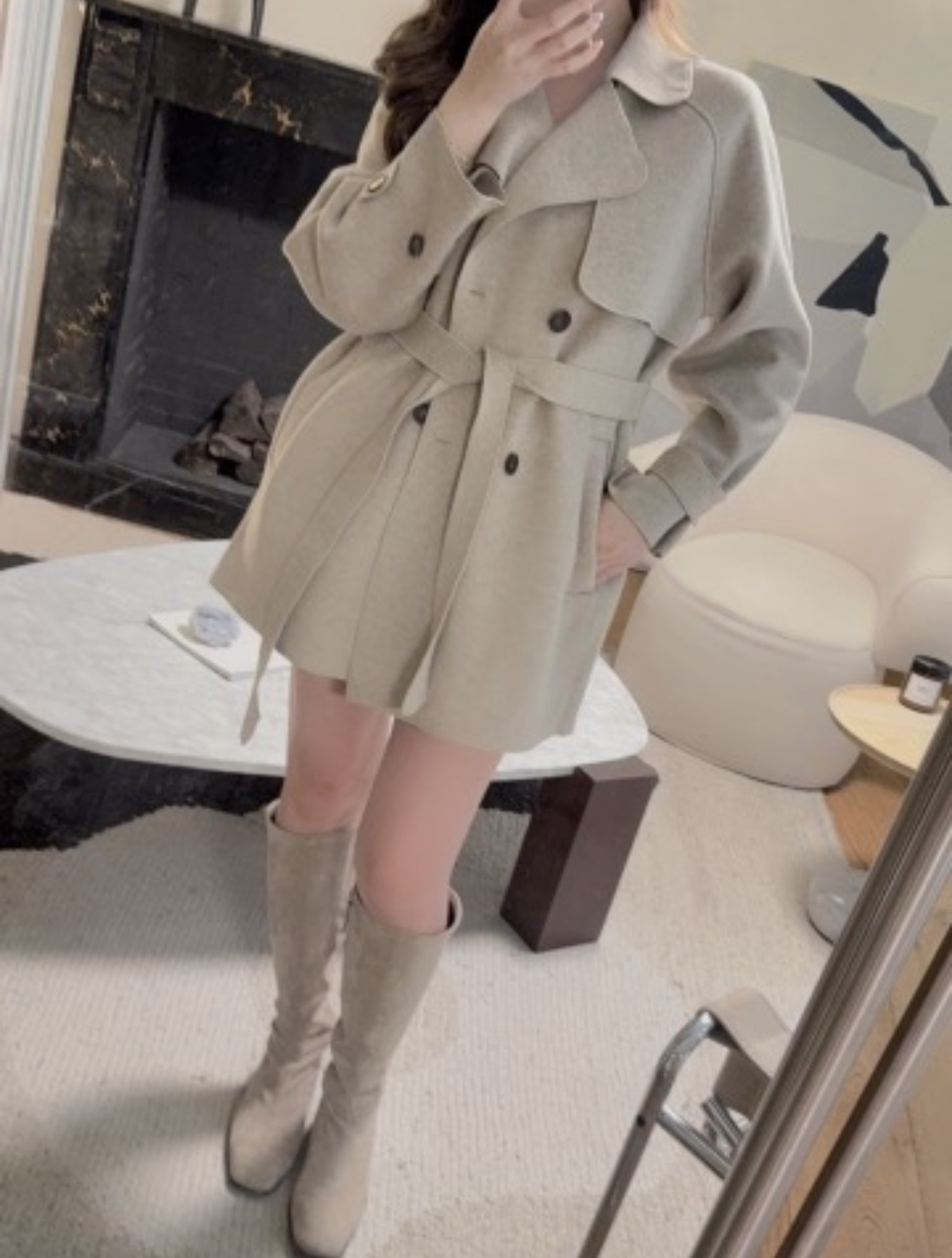 氣質猄皮Underknee Boots (踭高4cm)