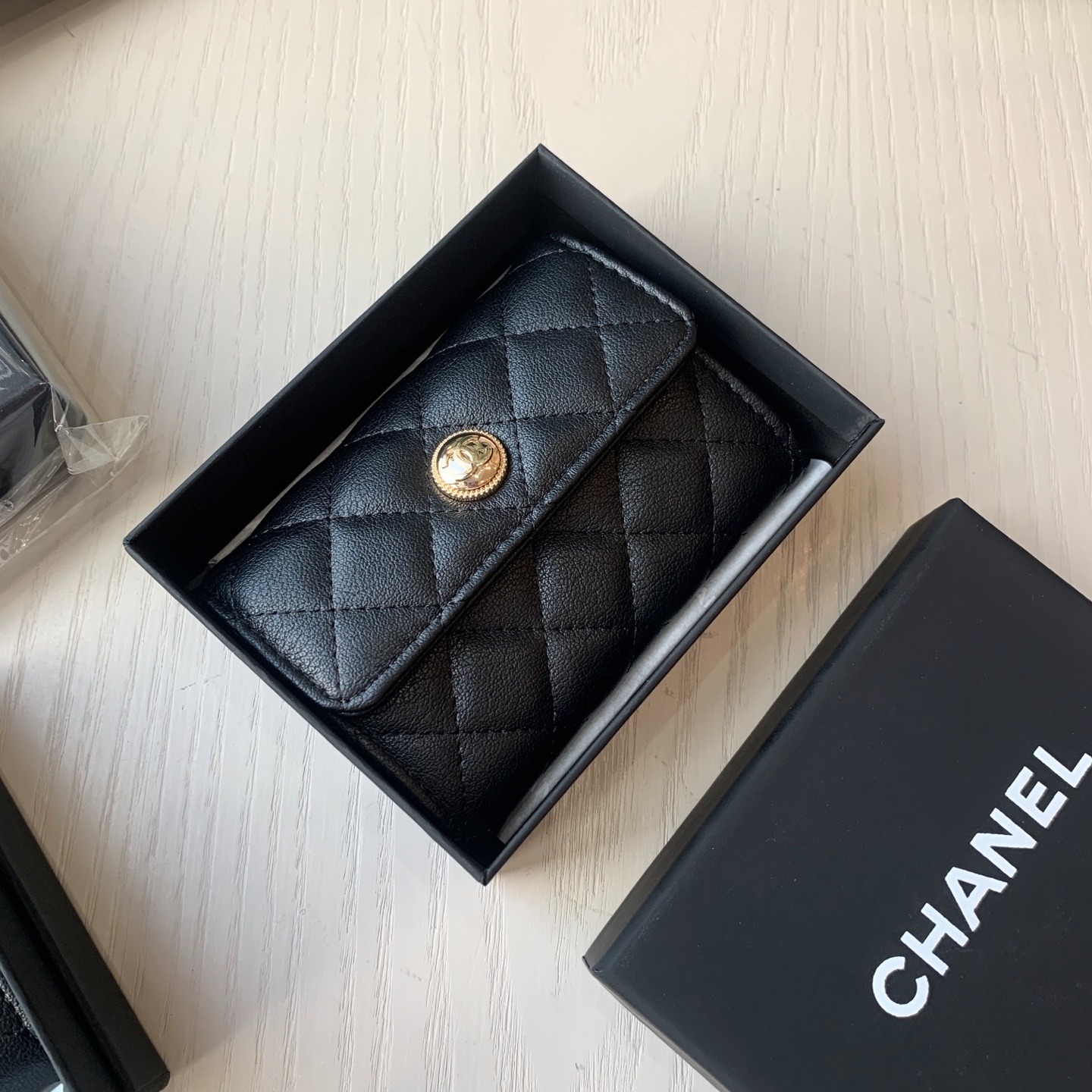 Chanel  VIP贈品 圓扣菱格小卡包