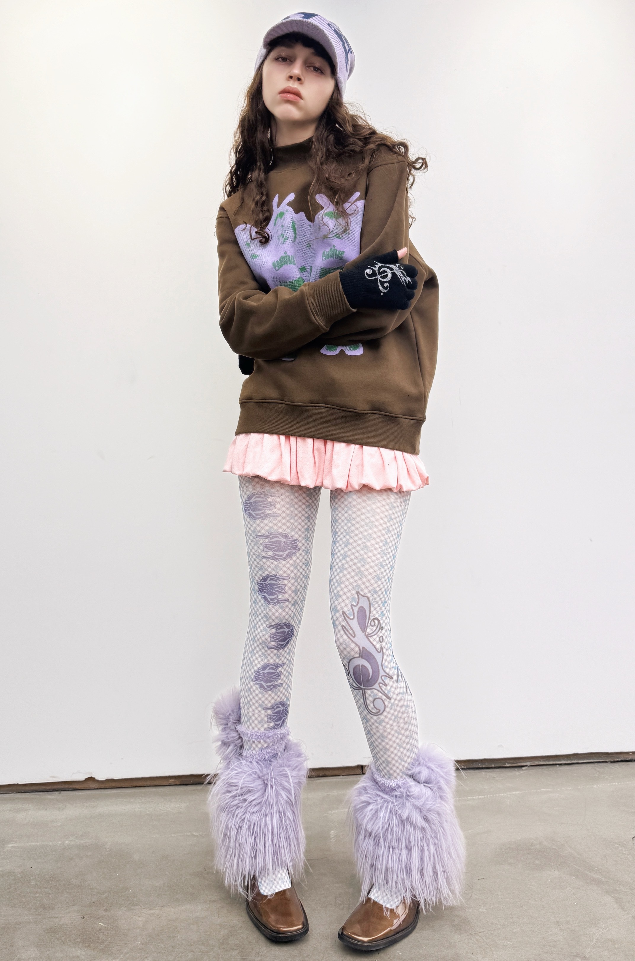 LUSIVE｜蝴蝶面具小女孩衛衣 (棕色)