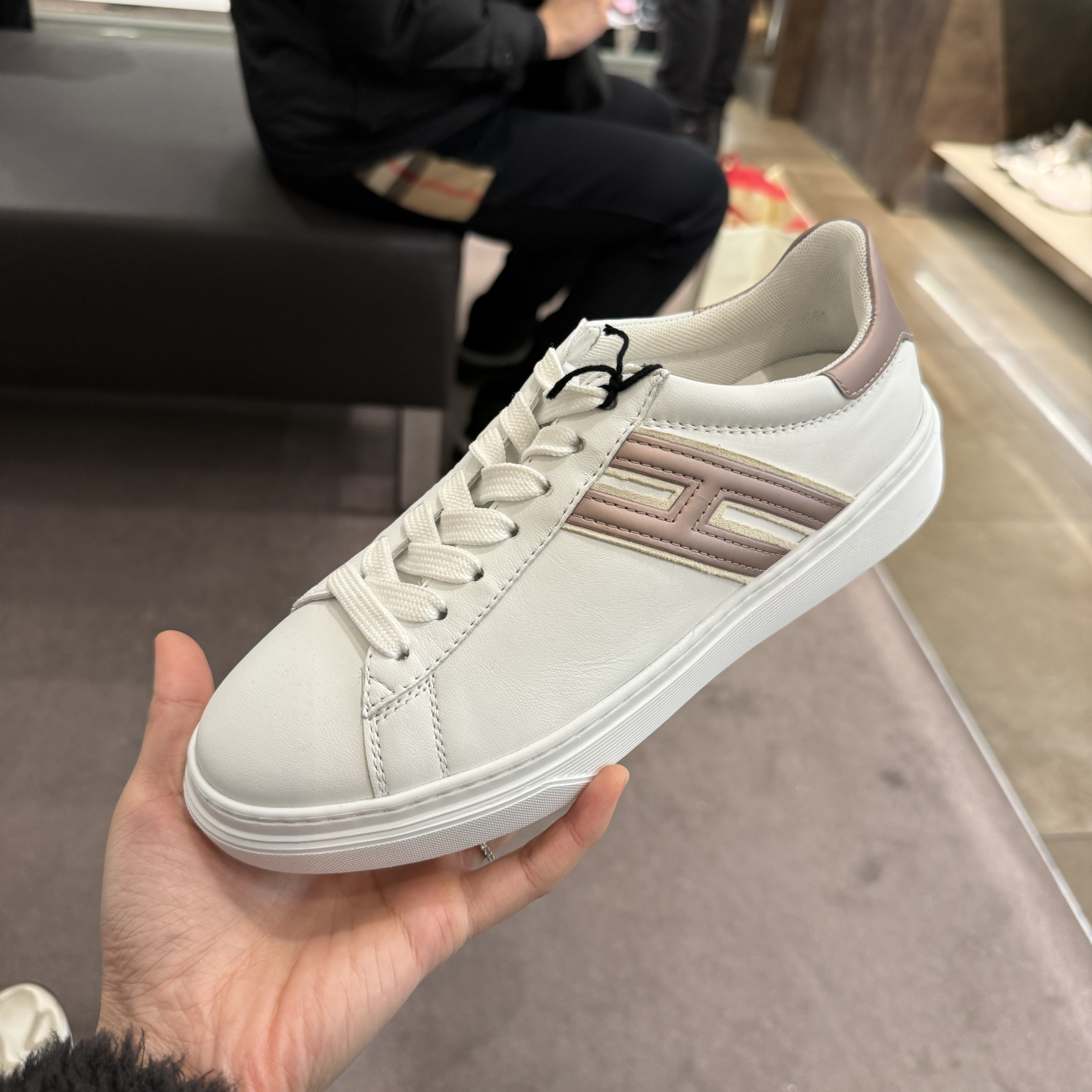 Tod's Hogan H365 Allacc Basso H Sneaker White rose