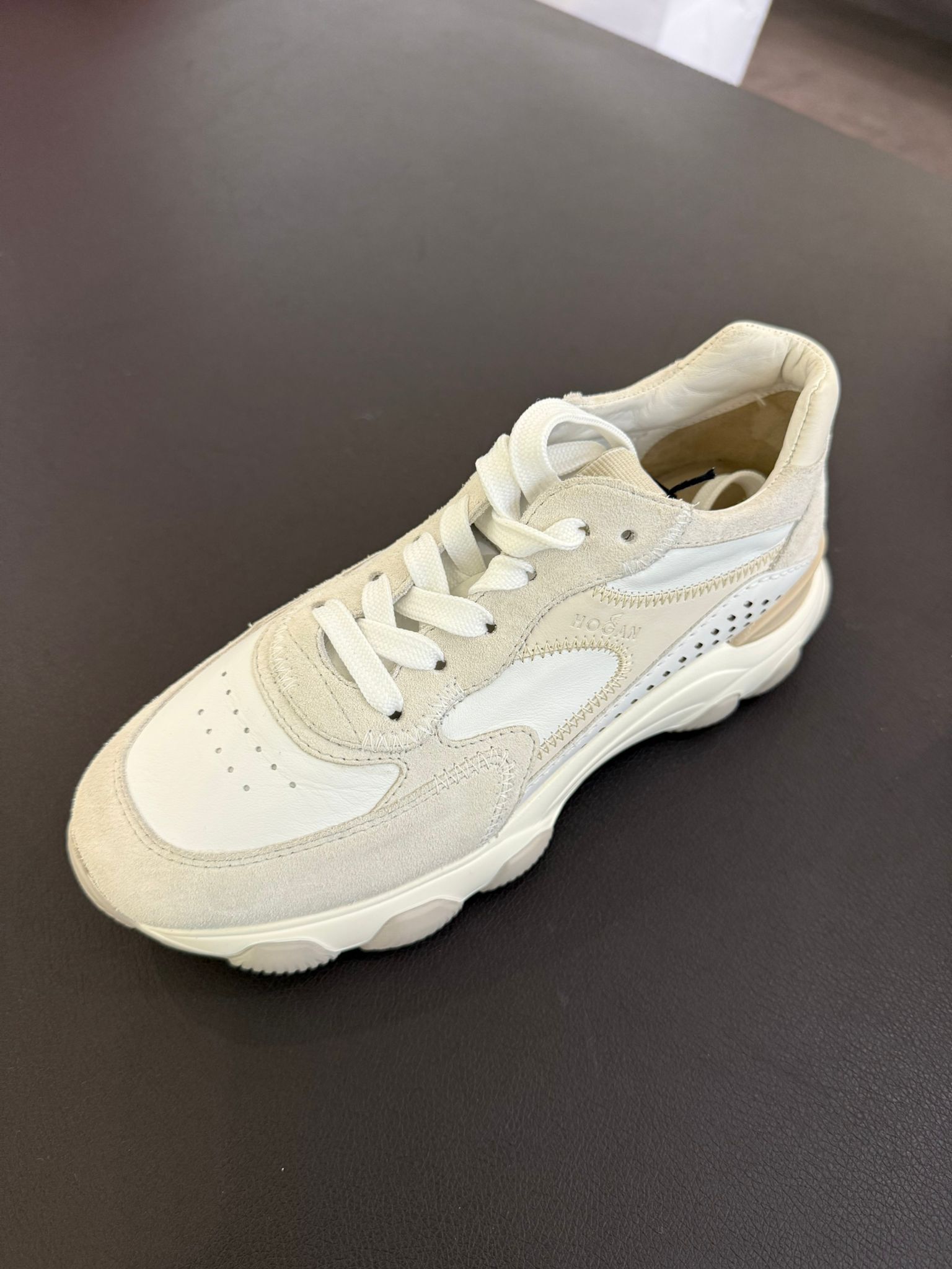 Tods Hogan Hyper Active AL Sneaker White suede beige