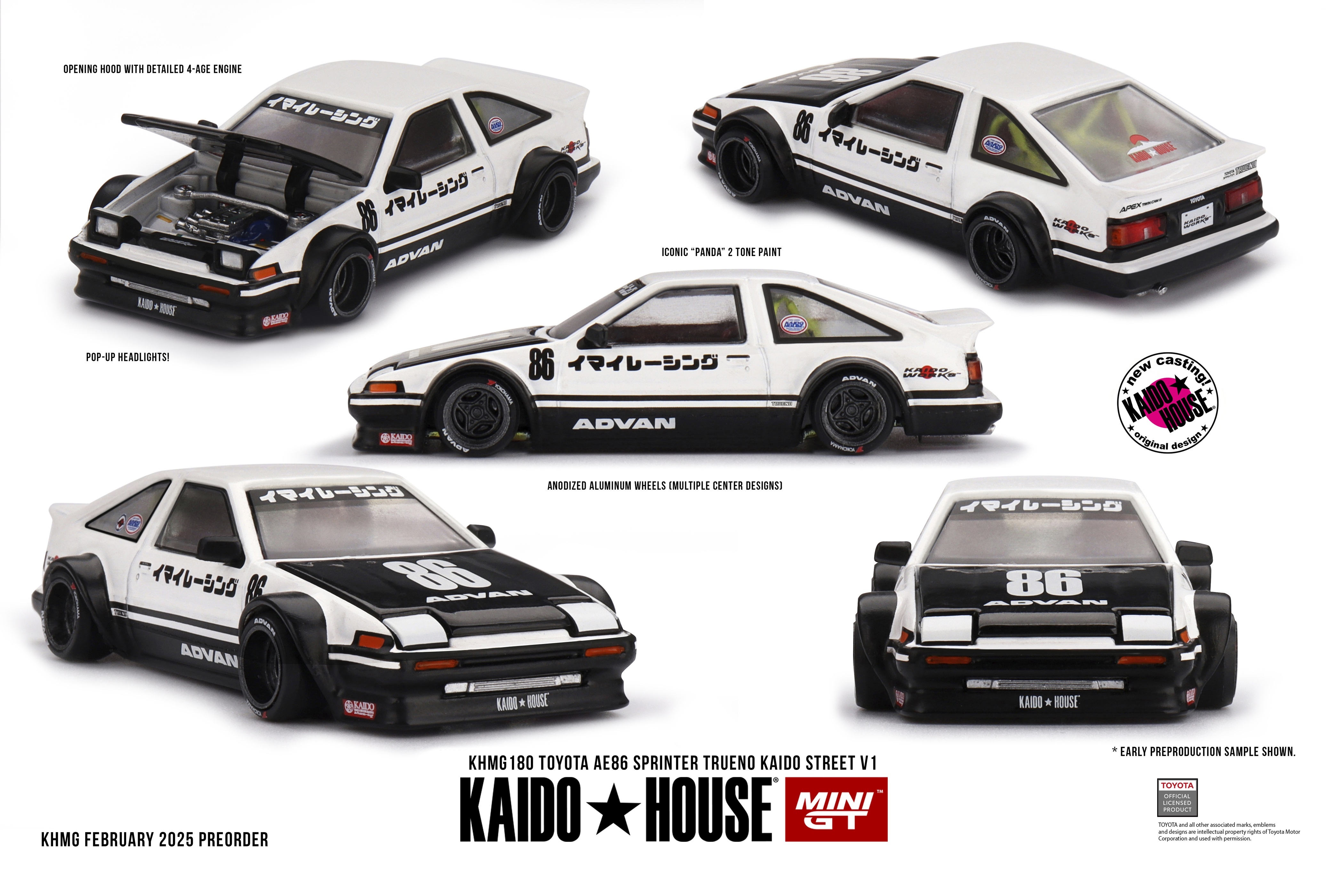 Mini GT 1/64 [Kaidohouse x MINI GT] Toyota AE86 Sprinter Trueno Kaido Street V1