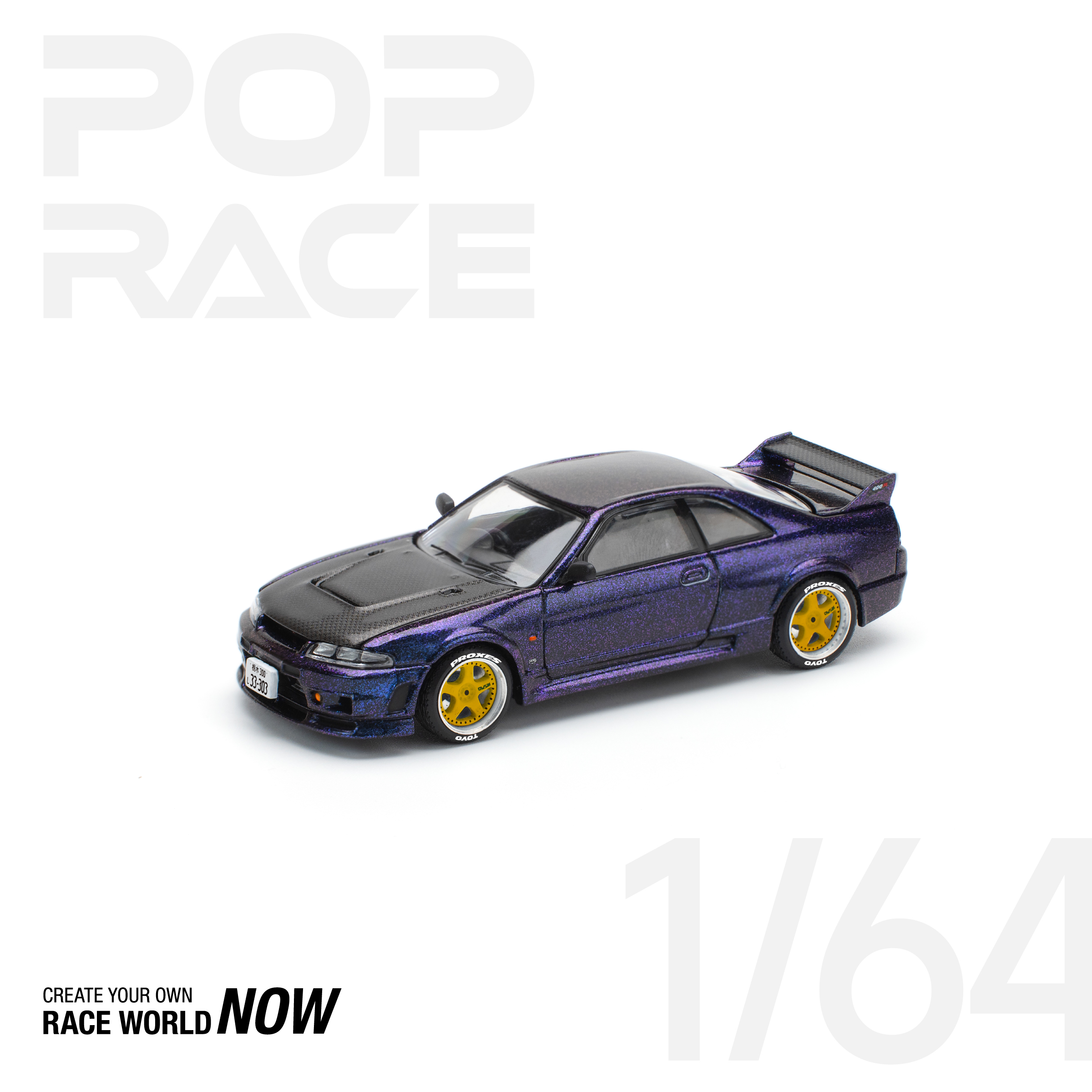 POPRACE 1/64 SKYLINE GT-R R33 NISMO - MIDNIGHT PURPLE