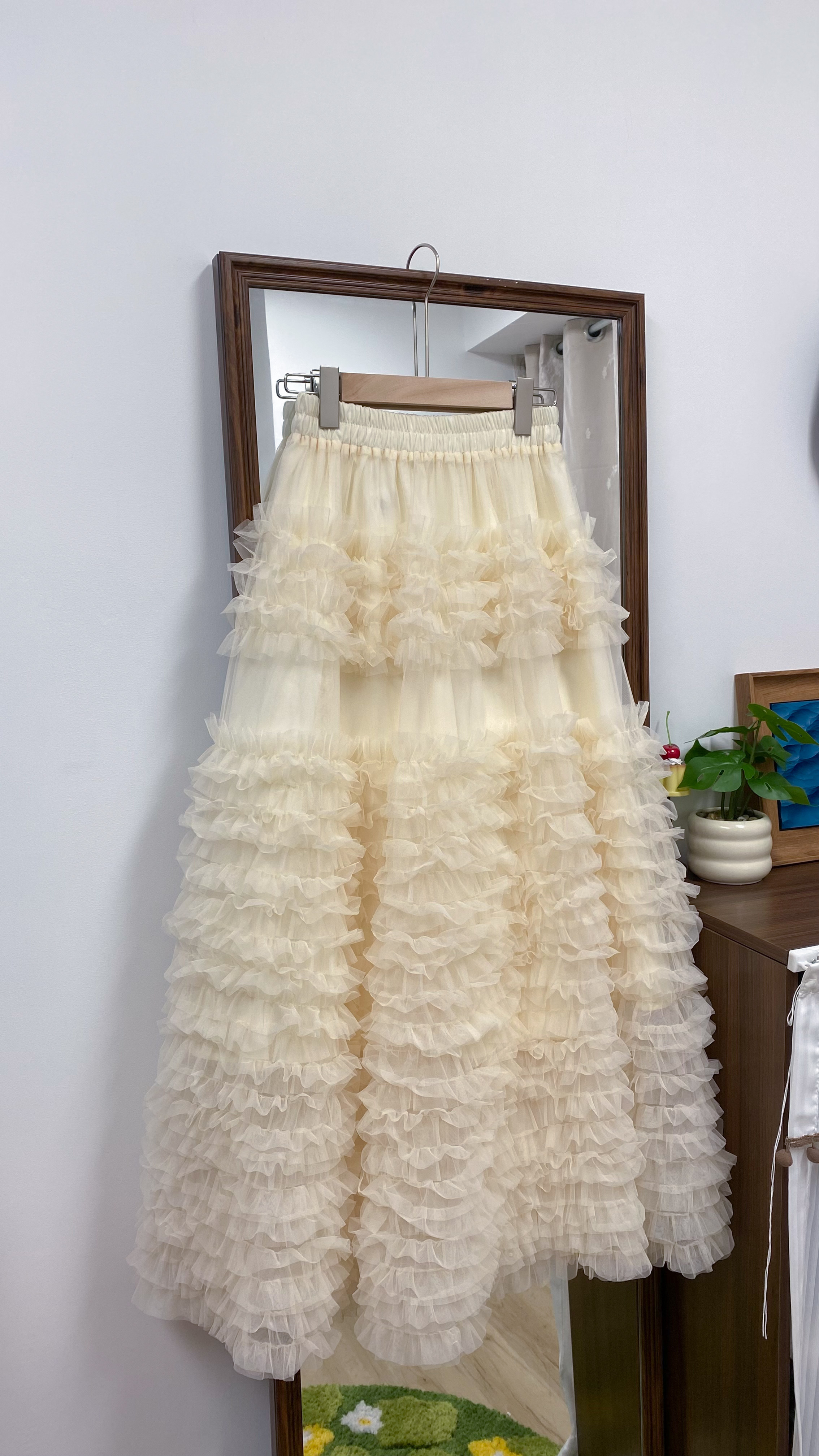 層層蓬蓬蛋糕裙(米/灰)