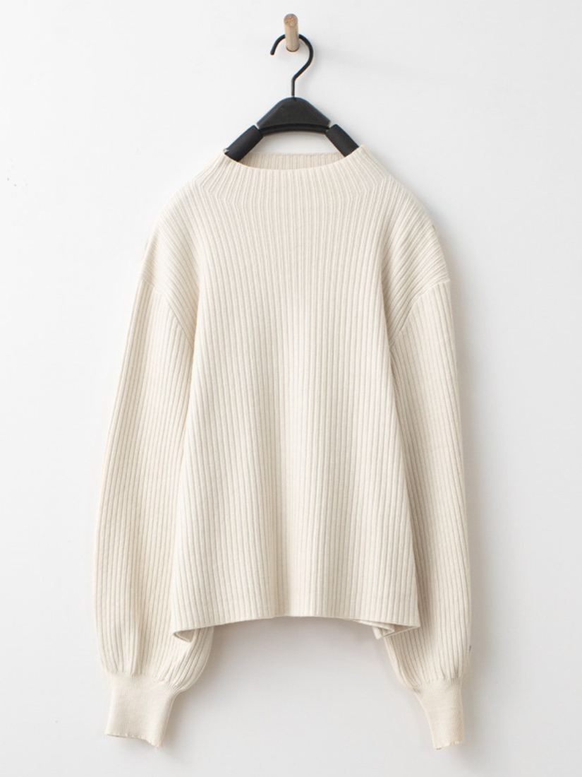 日常百搭羅紋泡泡袖半高領針織毛衣(多色)