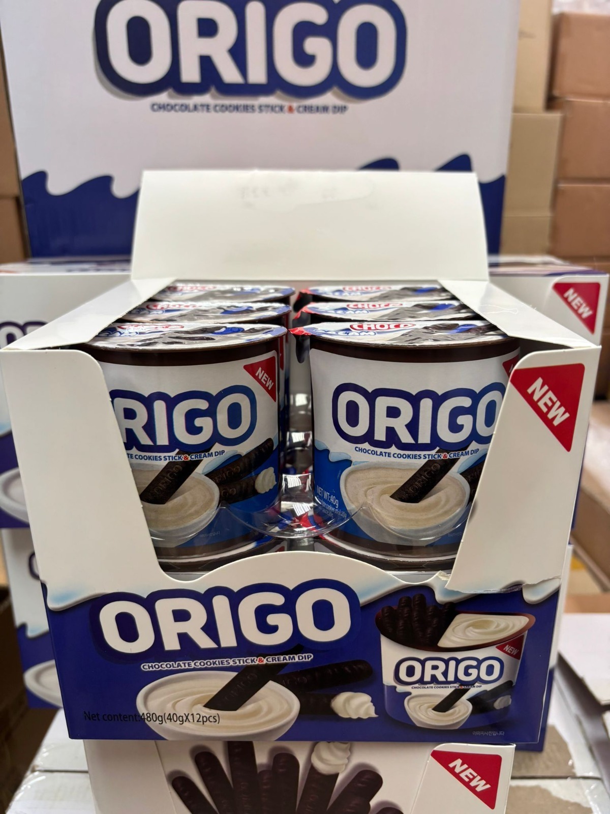 韓國 ORIGO 香濃巧克力奶油沾醬餅乾杯 40g |2件/套