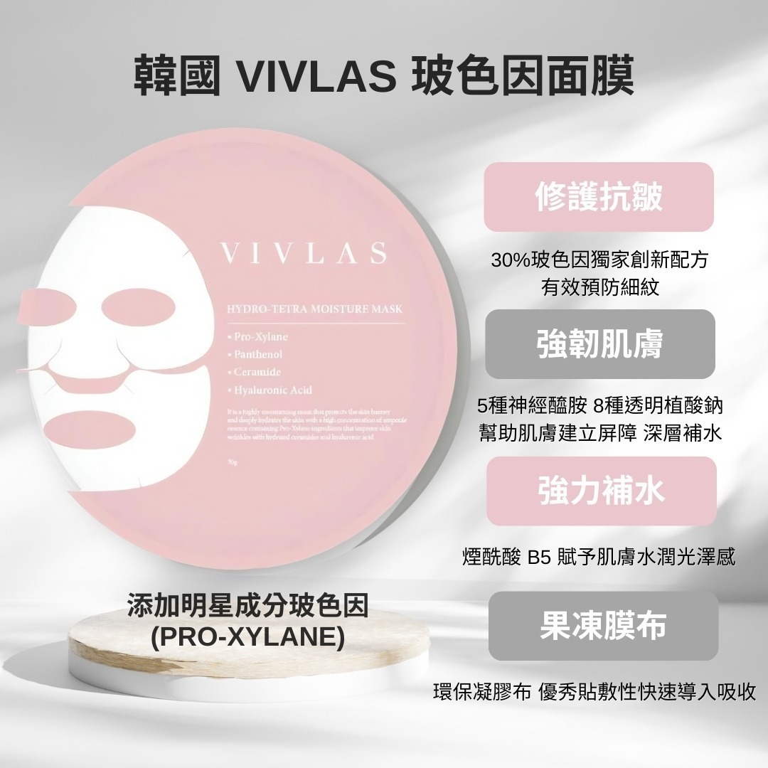 韓國 VIVLAS 玻色因抗皺面膜|6片/盒