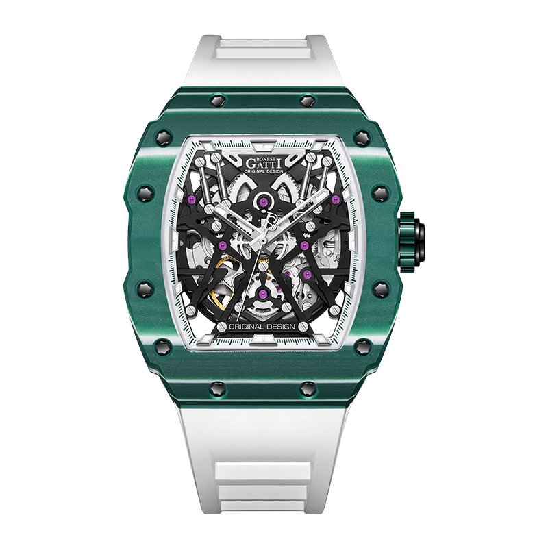 【Bonest Gatti】Explorer 探索者系列 BG9906 碳纖幻影 超跑奔馳 碳纖維 酒桶型 機械錶 手錶