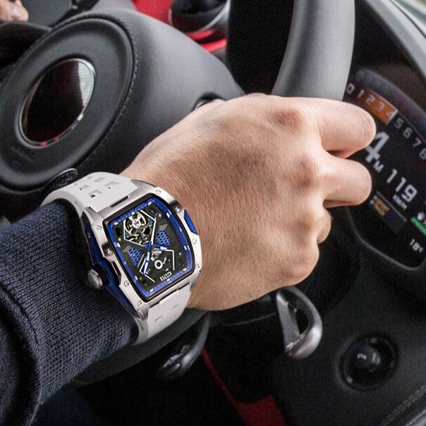 【Bonest Gatti】TopspeedI 賽道遊俠系列 BG5501 超跑奔馳 酒桶型 鏤空 透視 撞色 機械錶 手錶