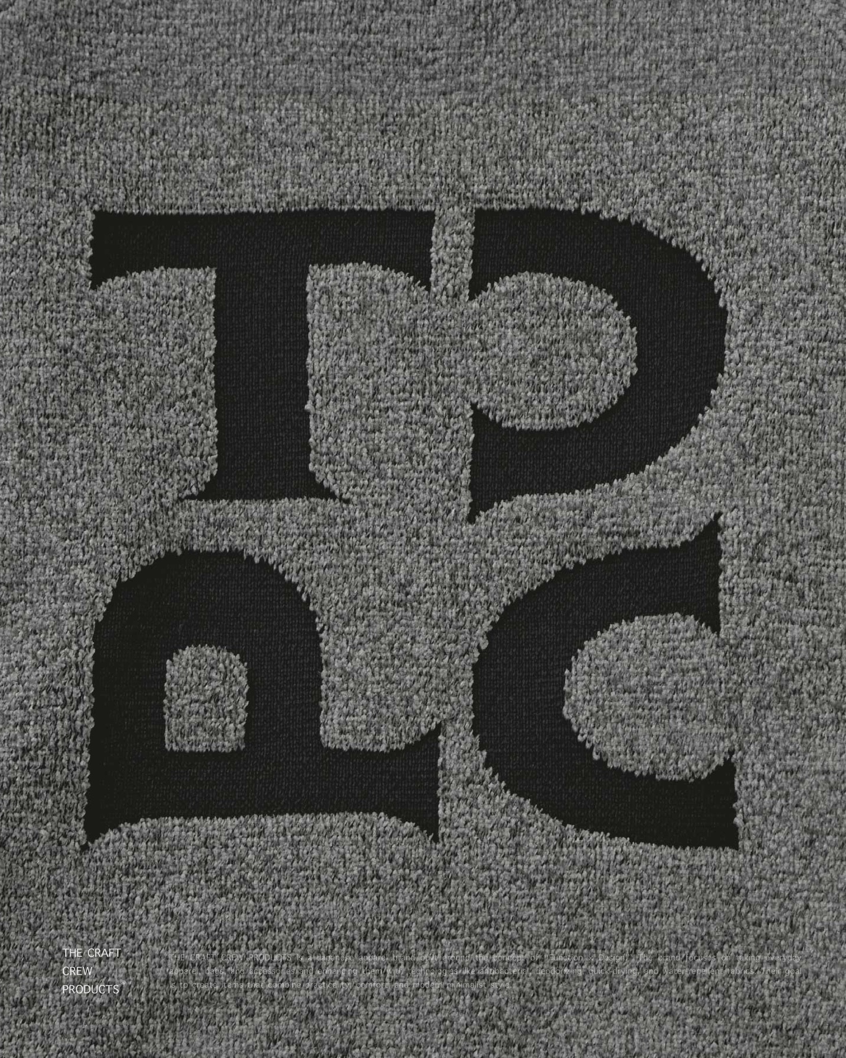 TCCP - モールヤーン ジャガードロゴ 配色クルーネックニット / アンチピリング・マシンウォッシャブル