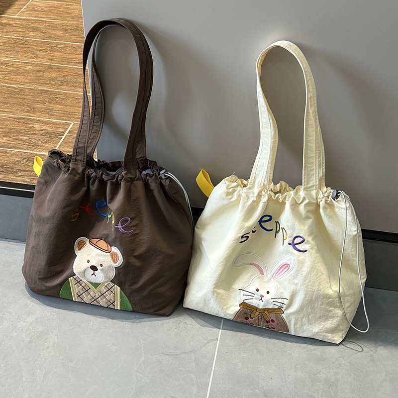 《01060》兔兔與熊熊大束口購物袋