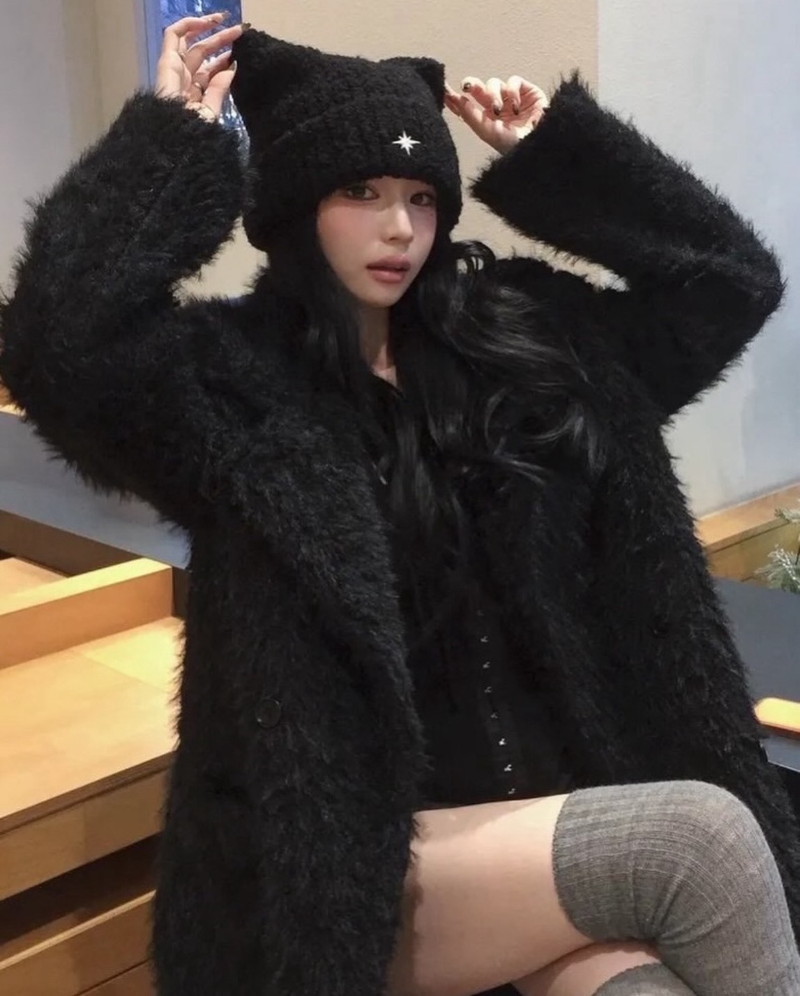 韓系 NOMBRE 貓耳帽 三色