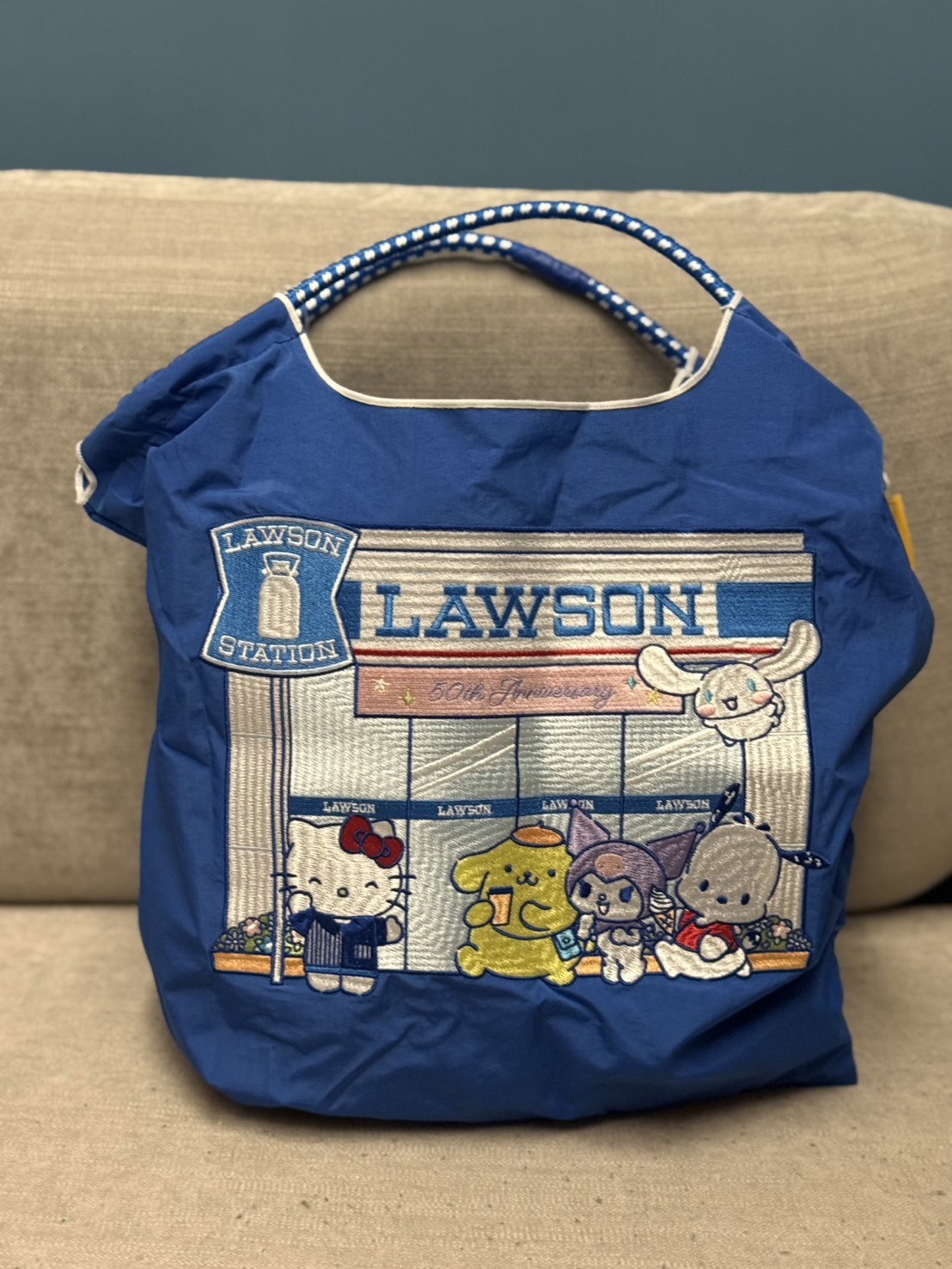 日本限定｜LAWSON 50 週年 × Sanrio Characters  Ball & Chain 刺繡托特包