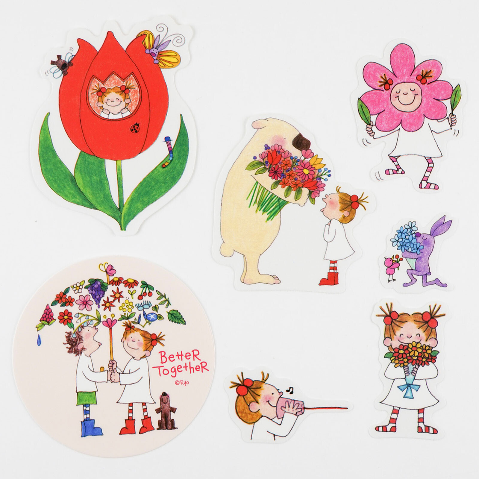 COCO醬＿彩虹 7入防水貼紙包 ｜日本Greeting Life