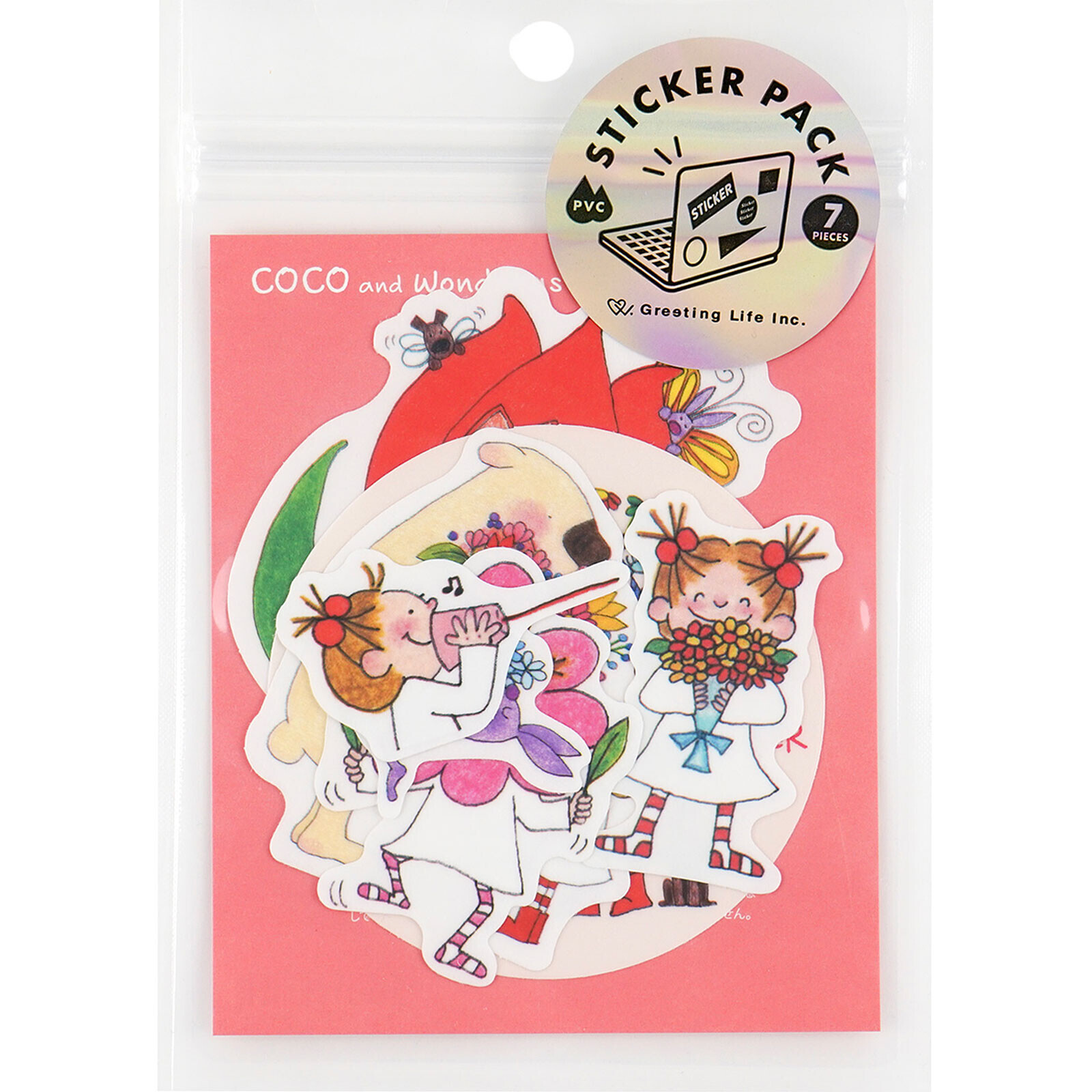 COCO醬＿彩虹 7入防水貼紙包 ｜日本Greeting Life